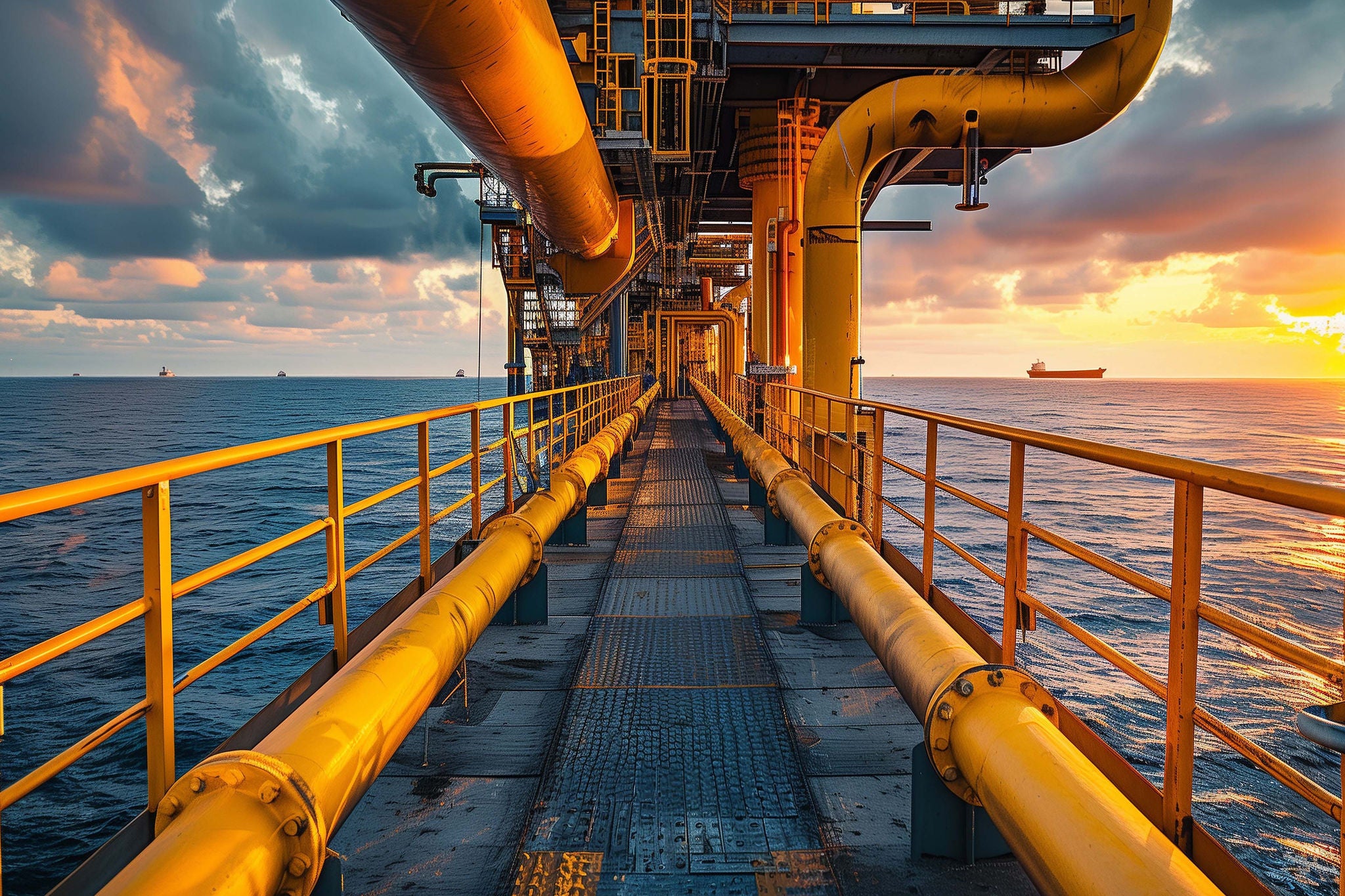 Petroleum pipelines for offshore oil and gas production. Oil Pipeline and Gas Industry. Generative AI. 