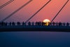 Puente de los Enamorados de Tamsui en la ciudad de Nuevo Taipéi, Taiwán, al atardecer.