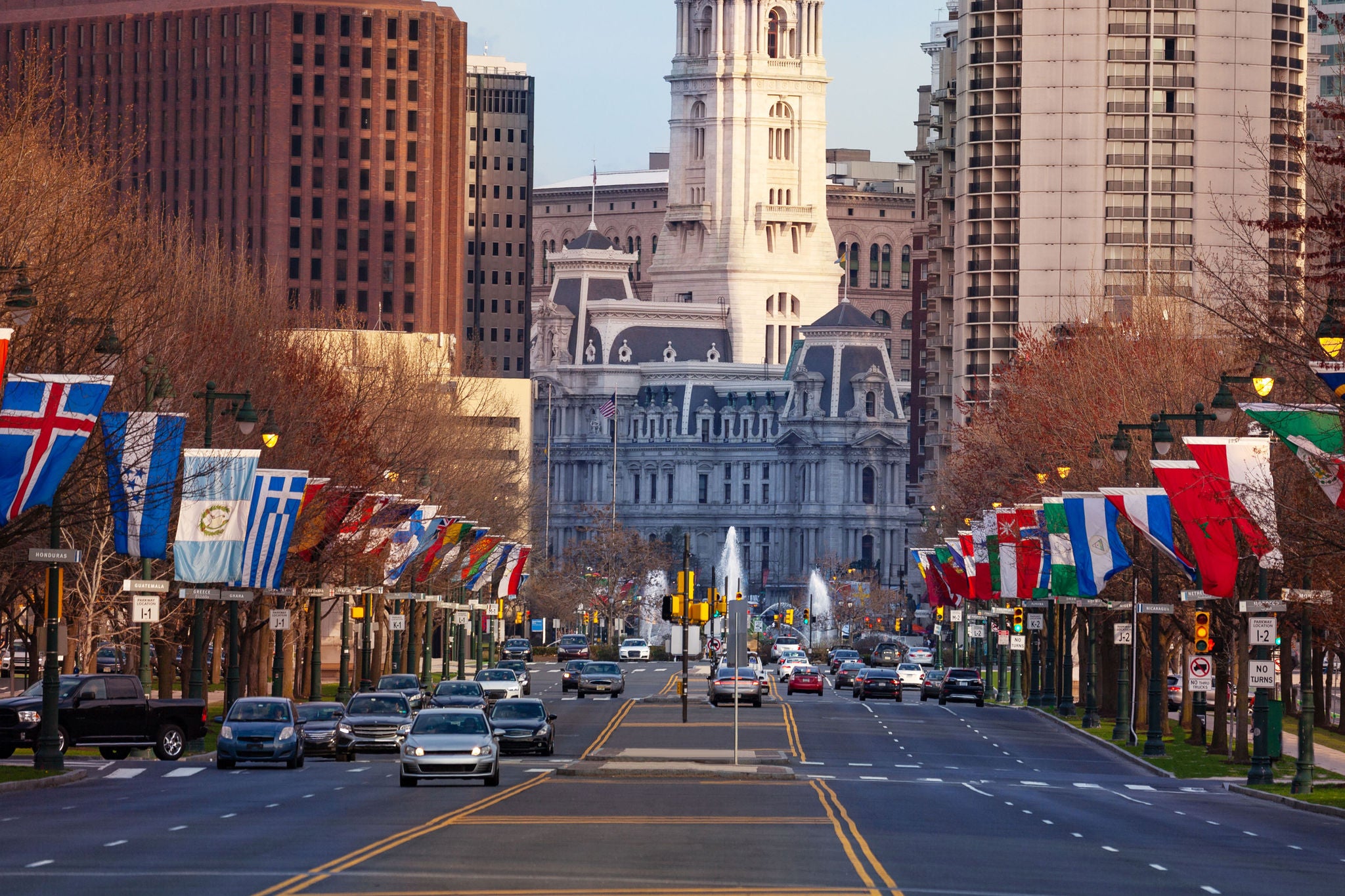 Ben Franklin Parkway and Philadelphia City Hall