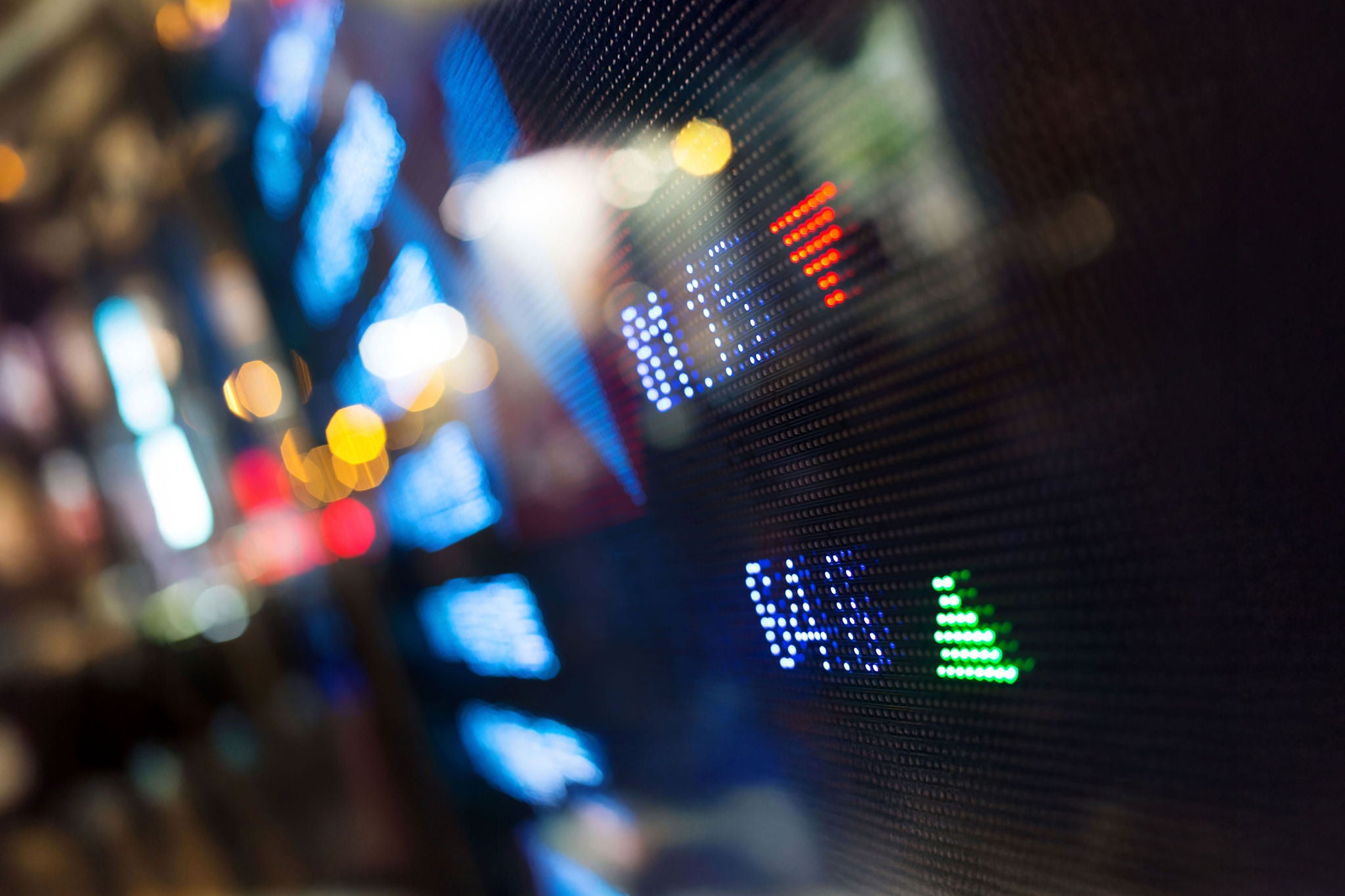 Stock market display in the city 