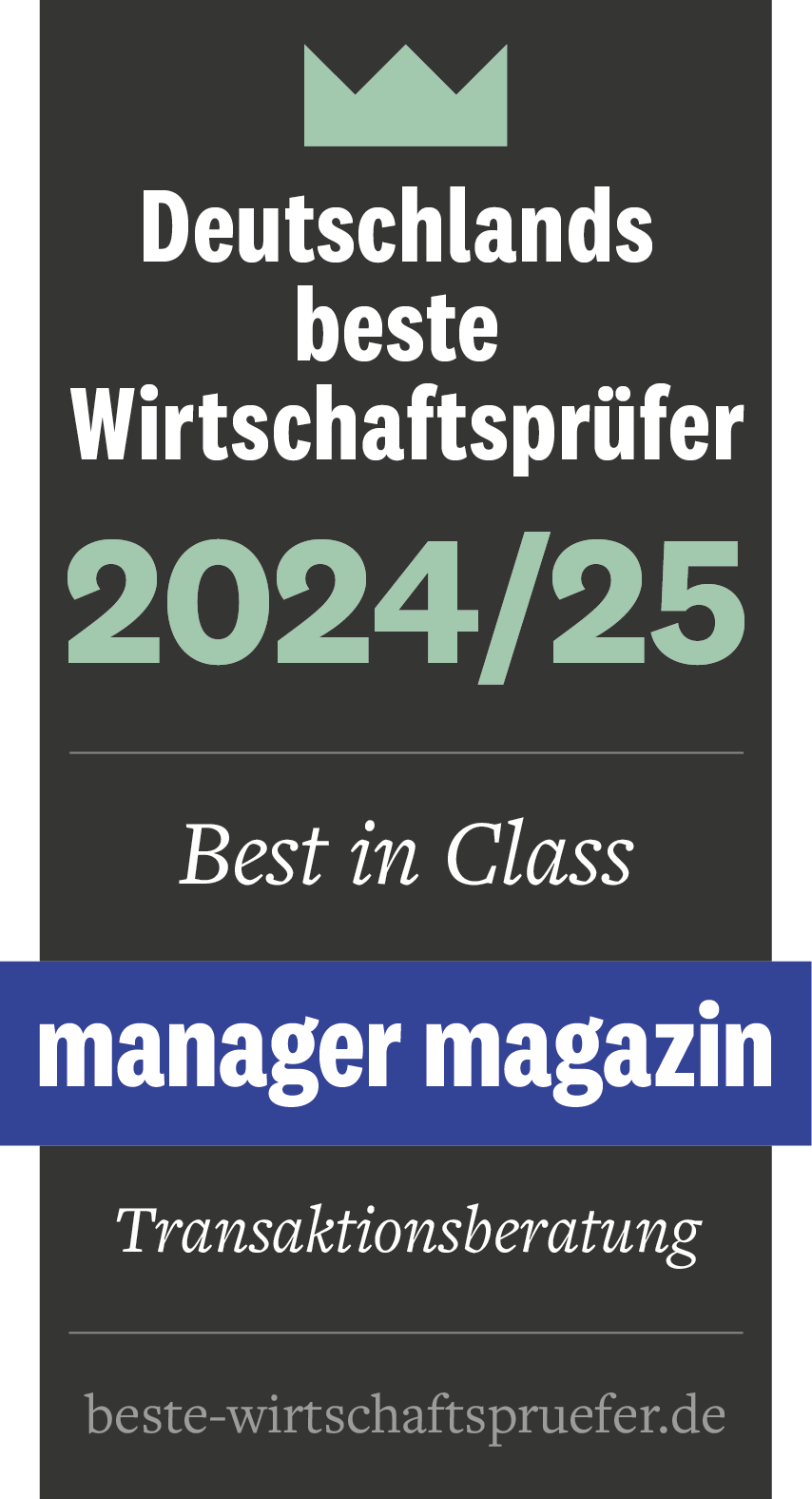 Bild der Manager Magazin-Seite für "Best in Class Transaktionsberatung"