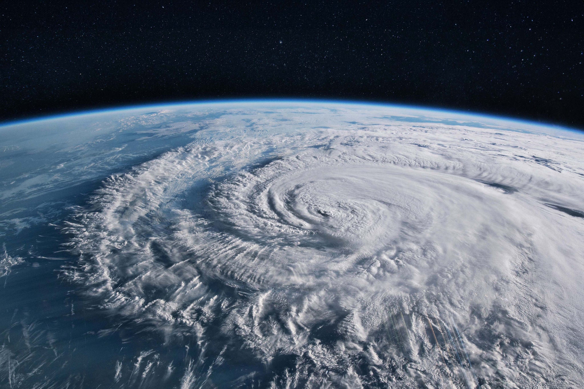 Powerful hurricane seen from space