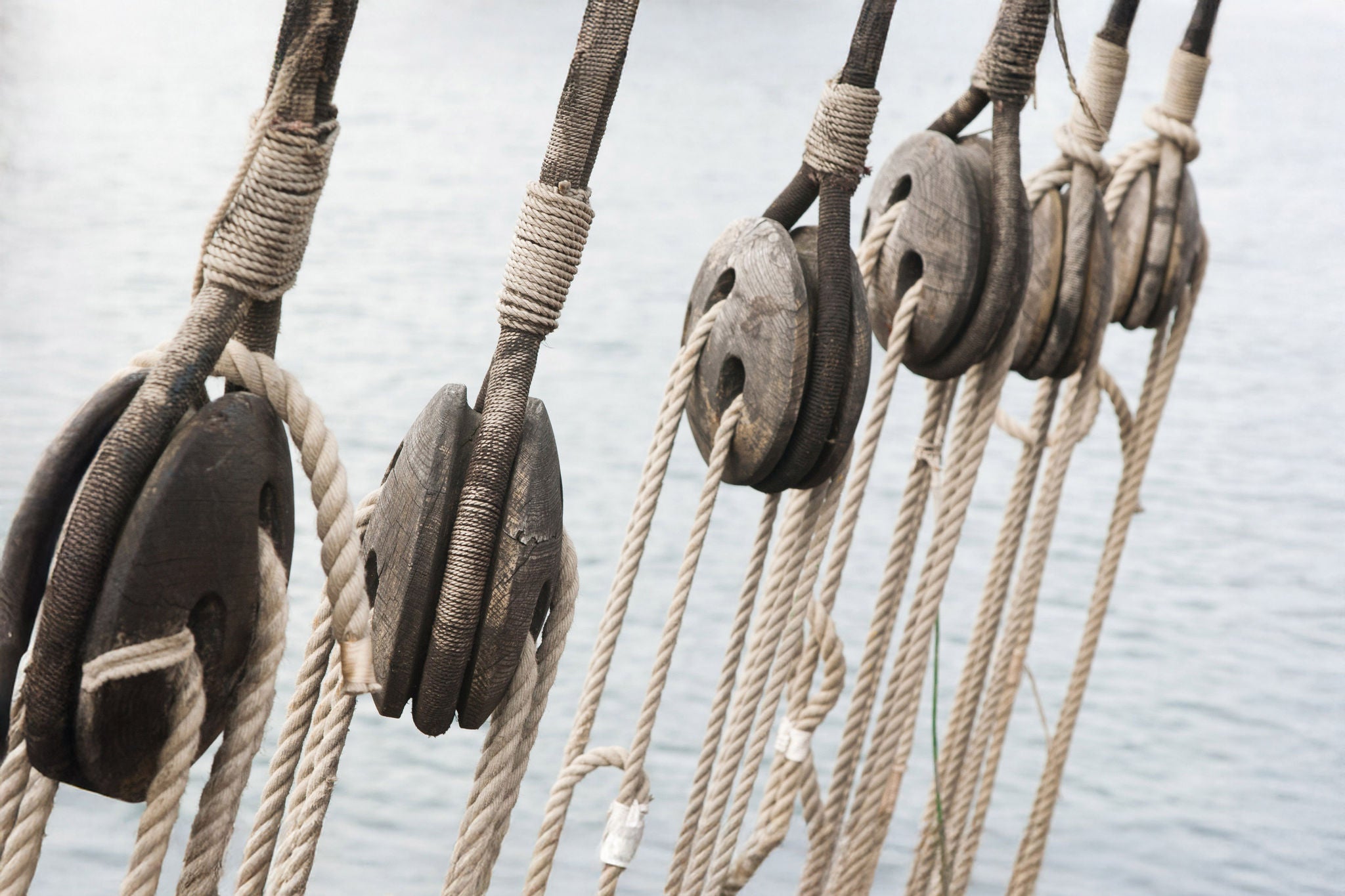 Rigging of an ancient sailing vessel