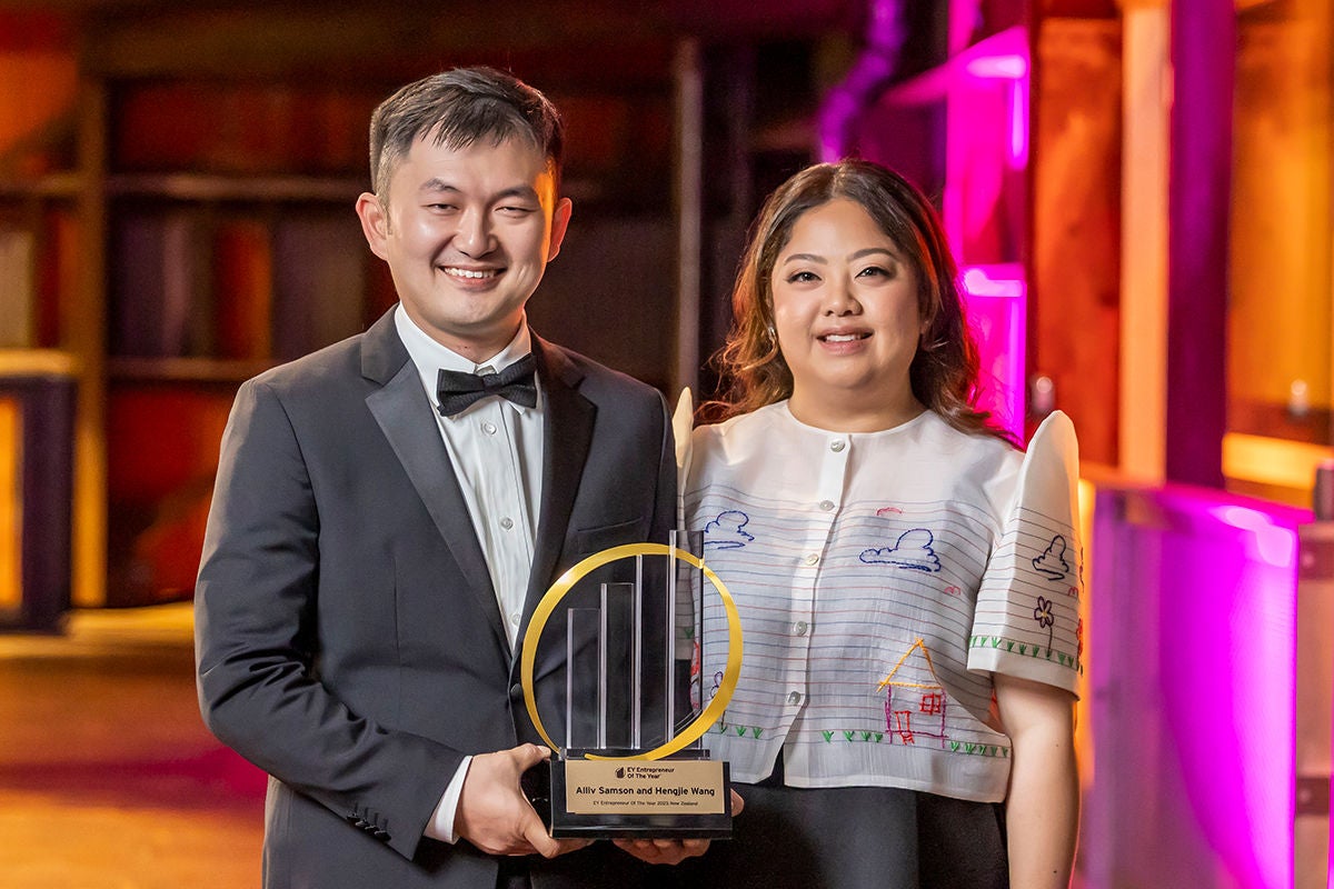 Photographic portrait of Alliv Samson and Hengjie Wang