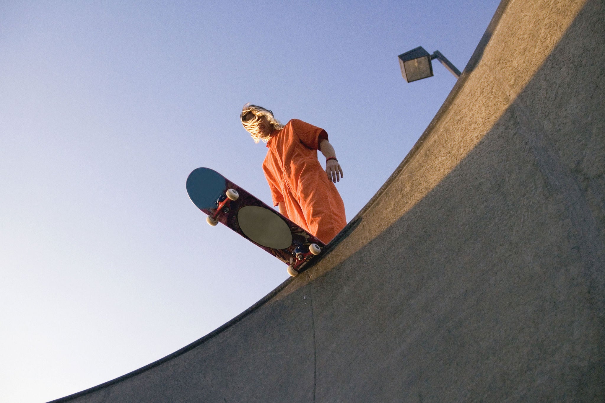 ch3-high angle view of extreme sport skateboarder