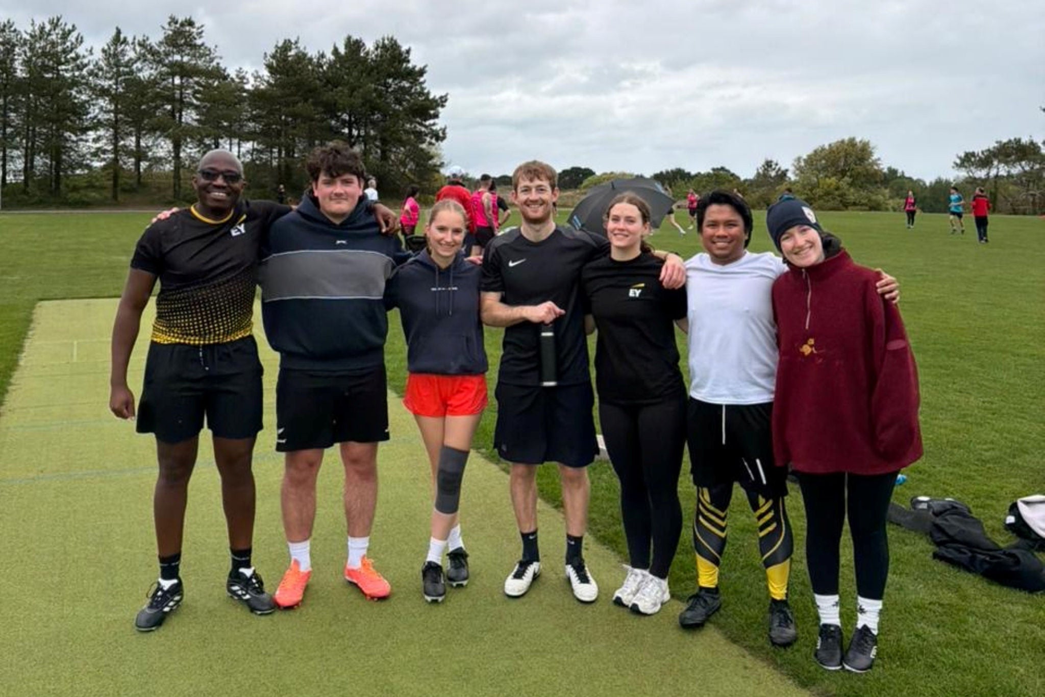 Photograph of volunteers who came for touch Rugby