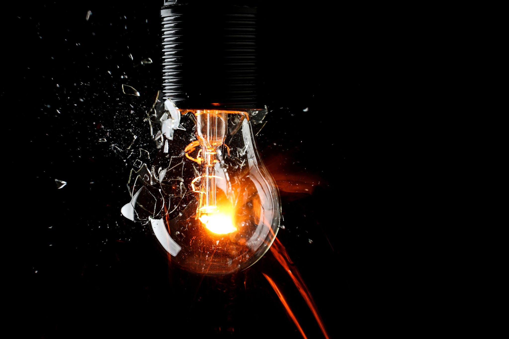 Broken electric bulb