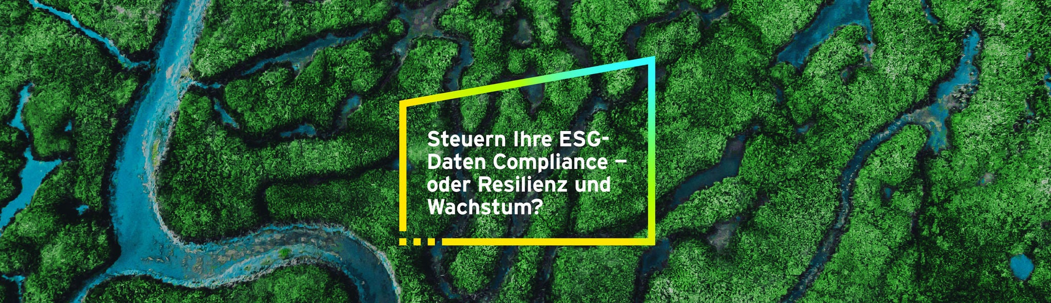 Luftaufnahme von Mangroven mit Overlay zu ESG-Daten und Wachstum.