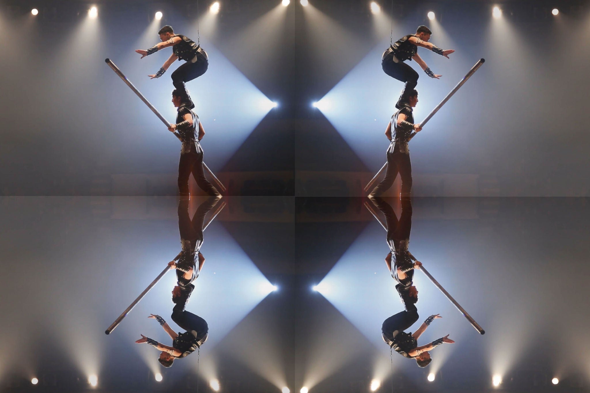 Tightrope walkers at the circus