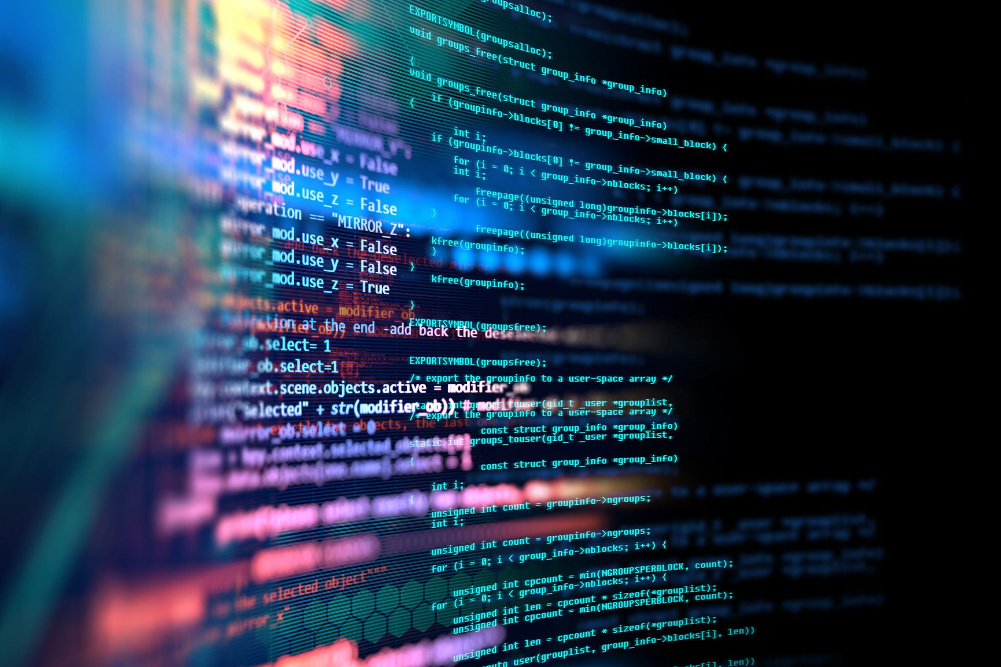 Programming code abstract technology background of software developer and  Computer script