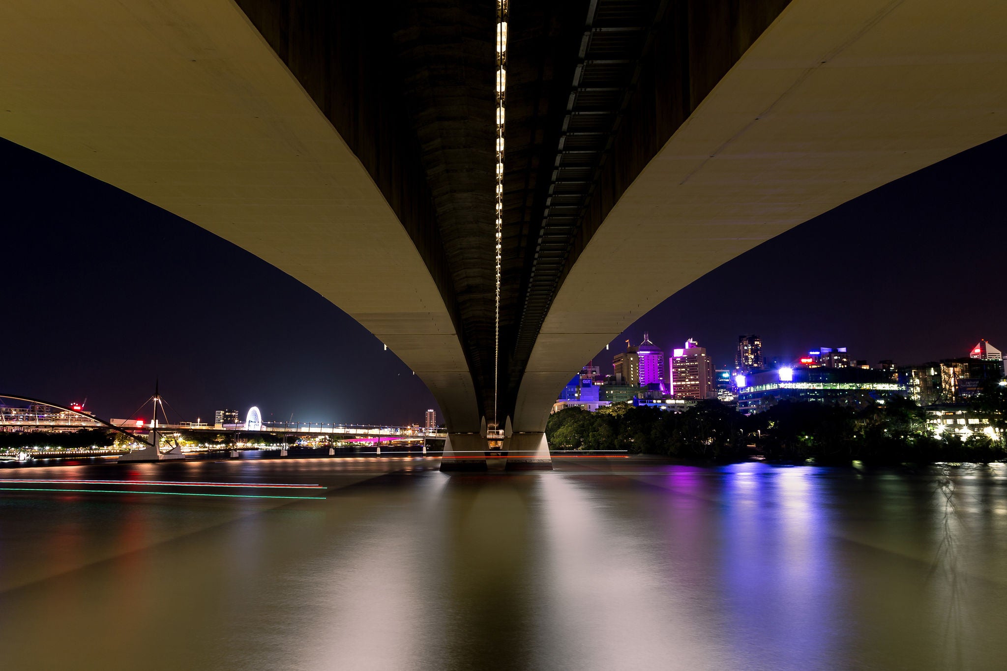 Brisbane CBD seen from under bridge