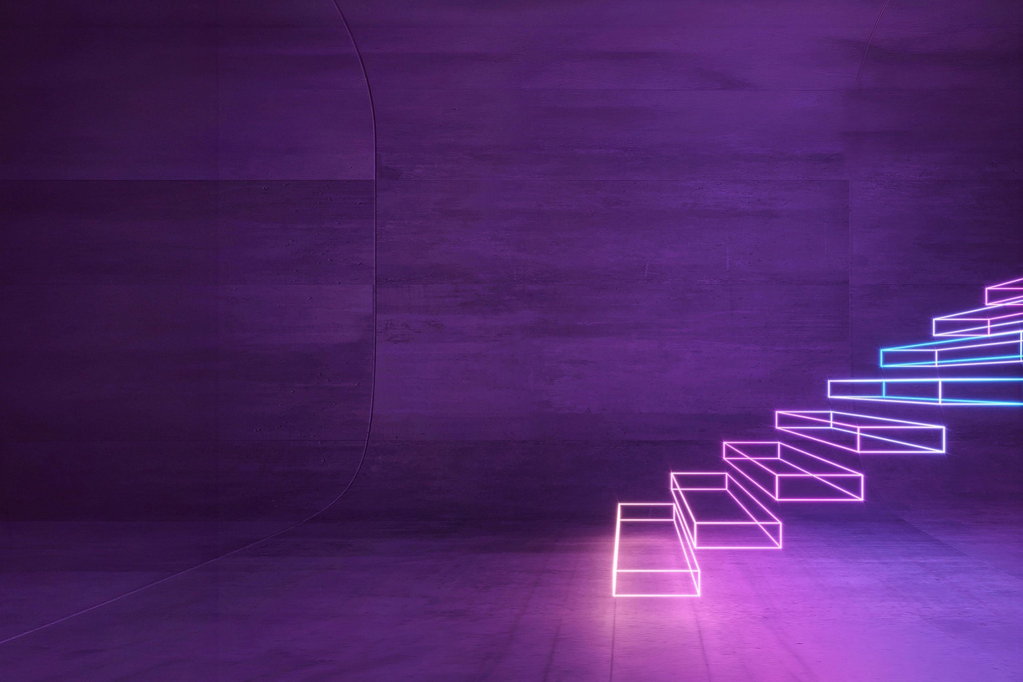 attractiveness - an image of purple neon stairs