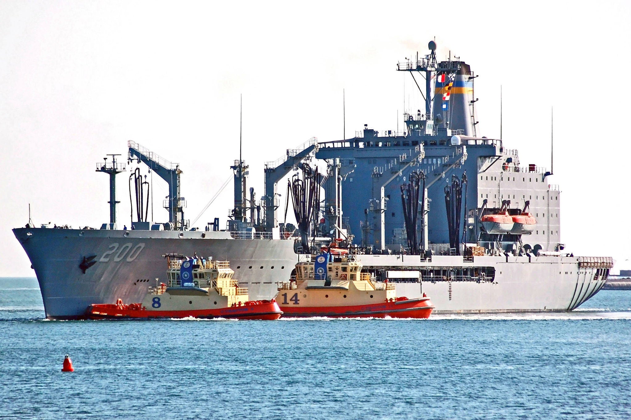US Navy Guadalupe replenishment ship in harbor