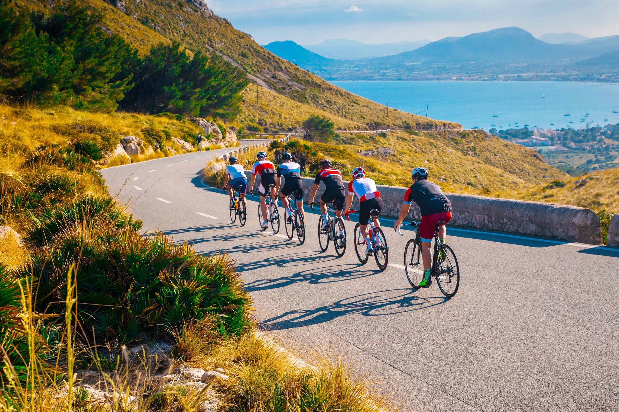 Road cycling on the coast