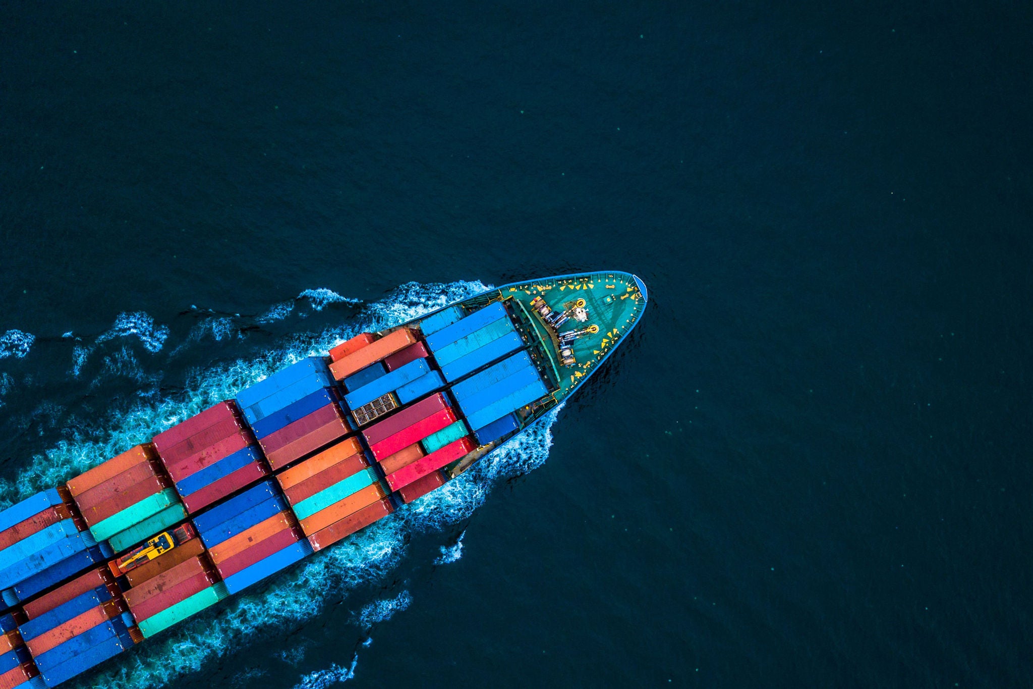 business logistic import and export freight transportation by container ship in open sea, Container loading cargo freight ship boat.