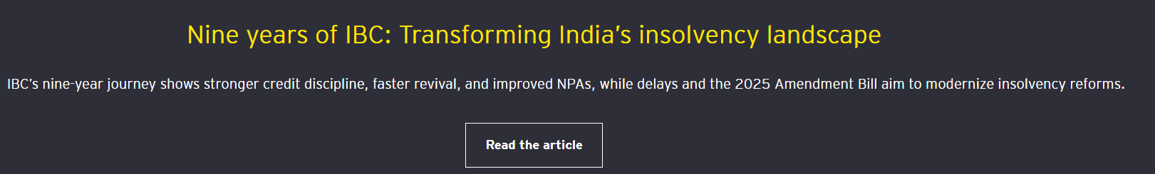Nine year IBC insolvency impact  