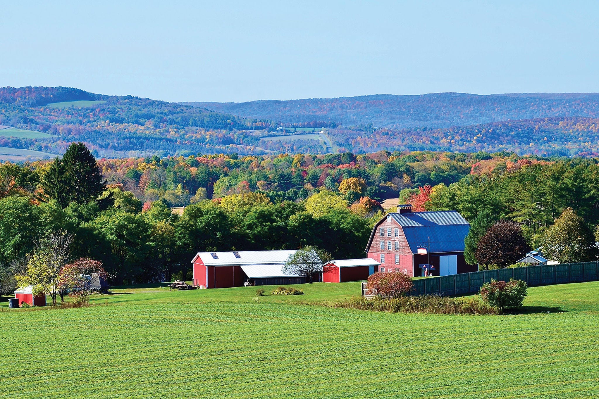 Landscape in the mountains Autumn view in New York