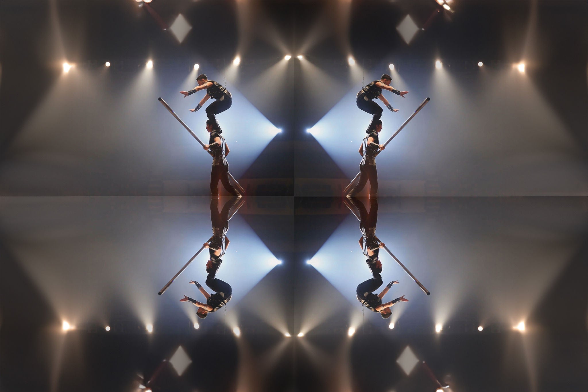 Tightrope walkers at the circus