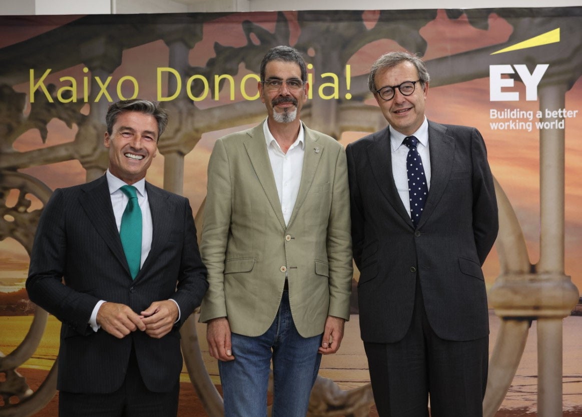 Three people standing