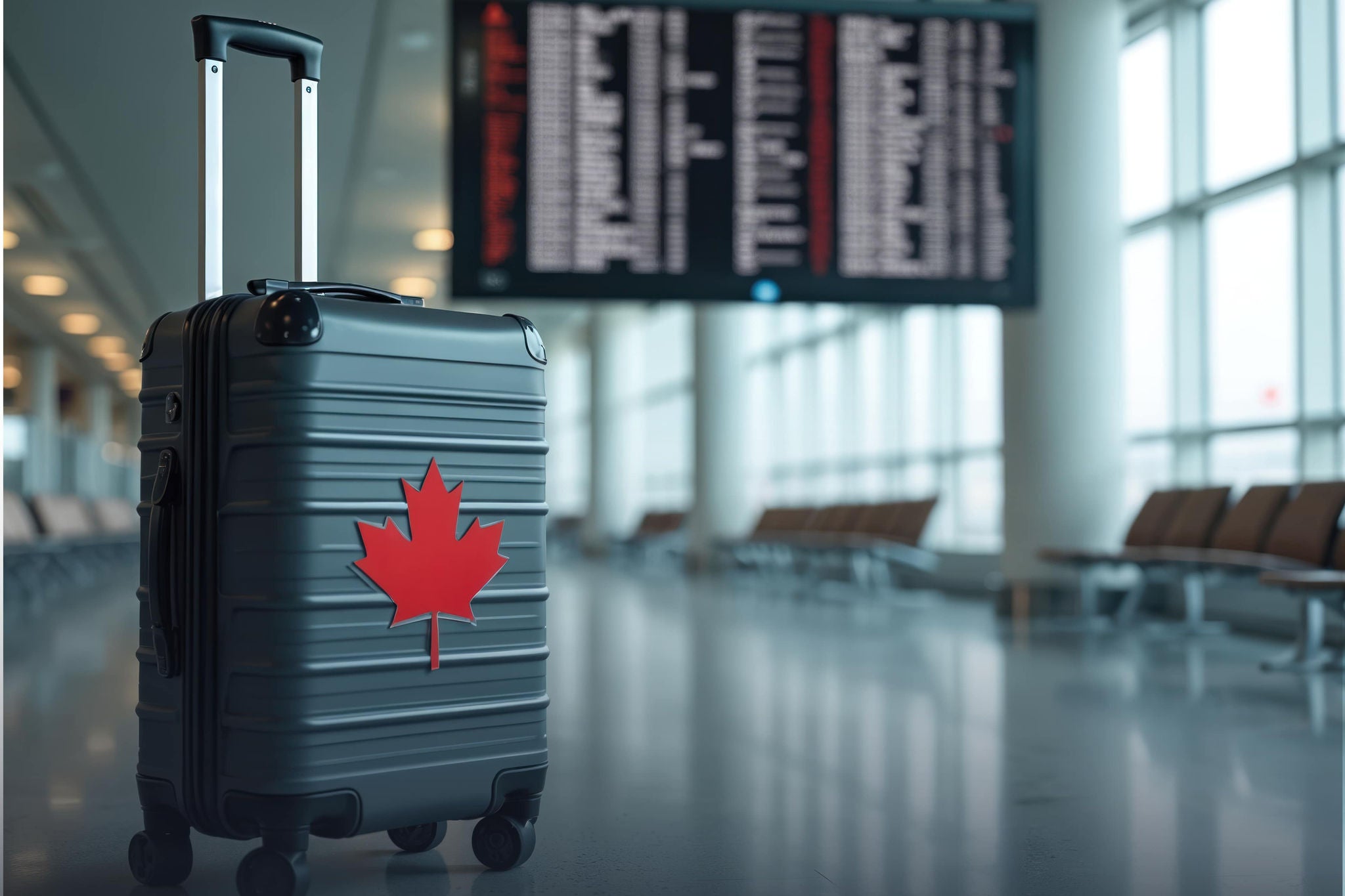 A smiling young woman with headphones and folders, standing outdoors on a college campus.