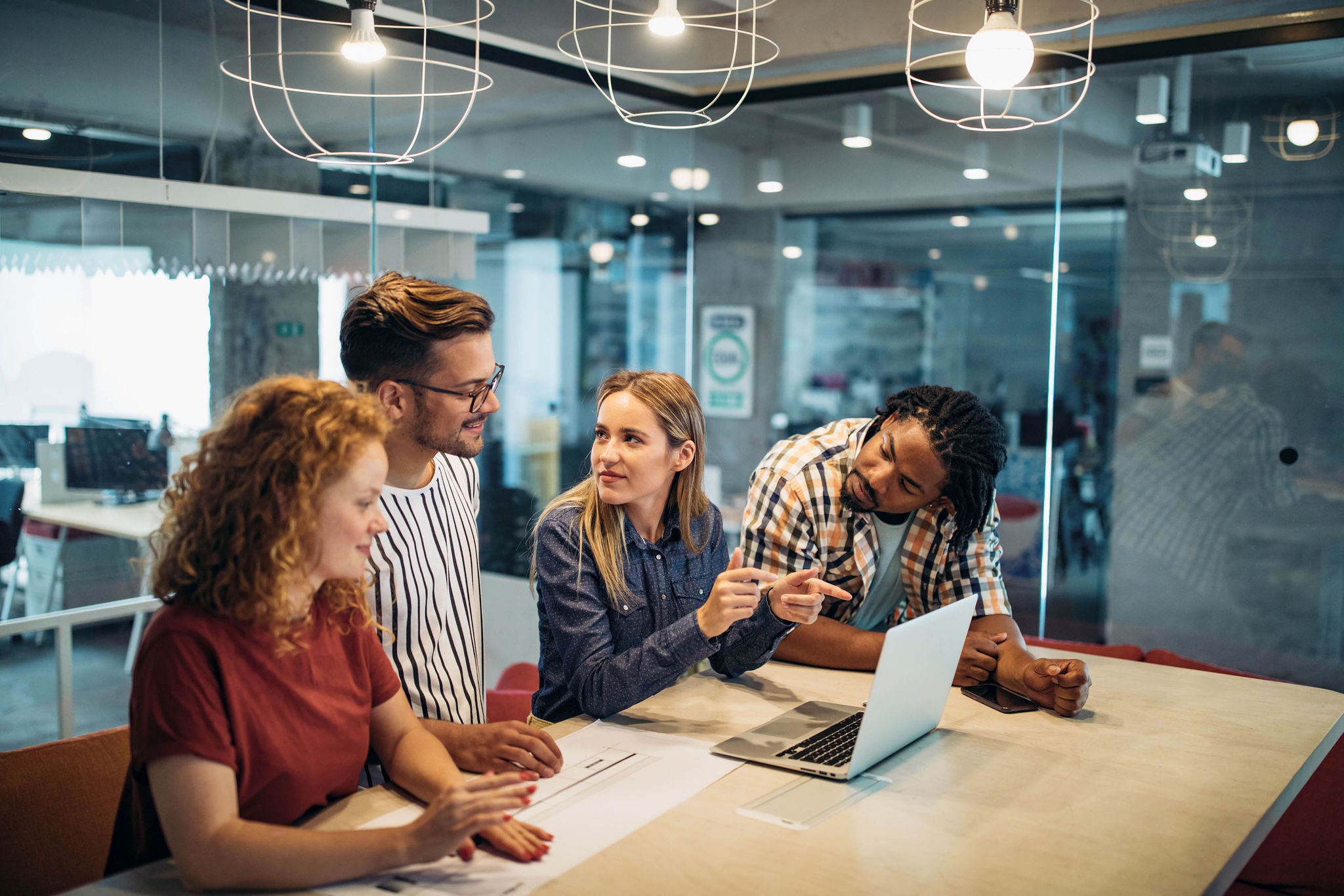 Business people at work in office
