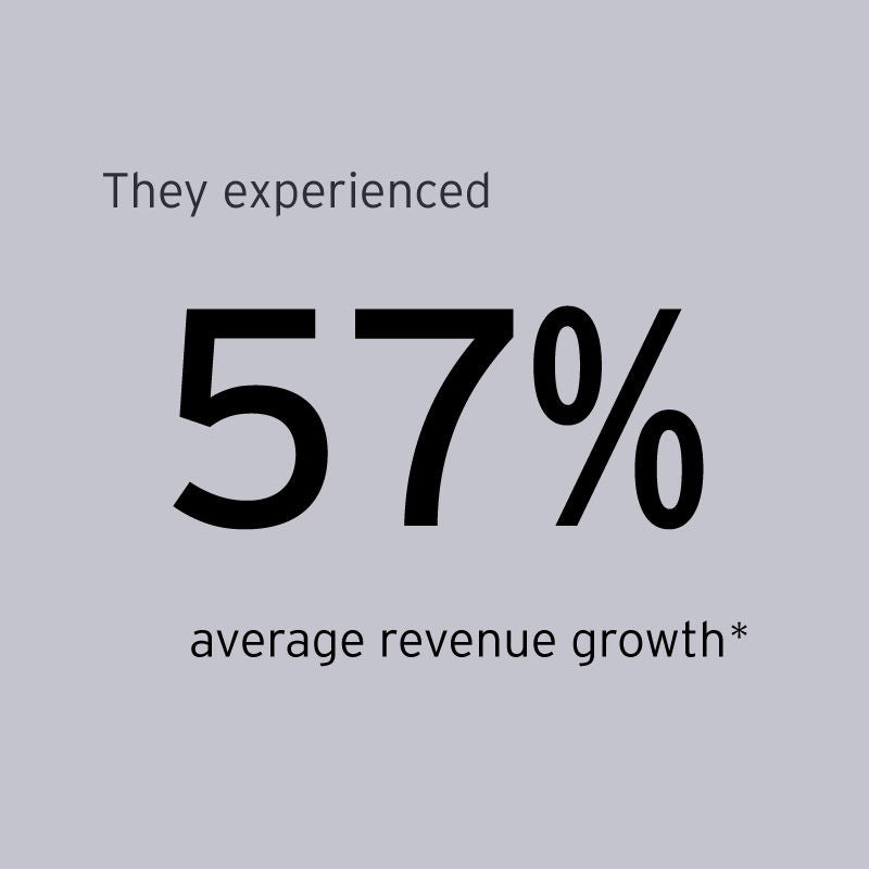 They experienced 57% average revenue growth