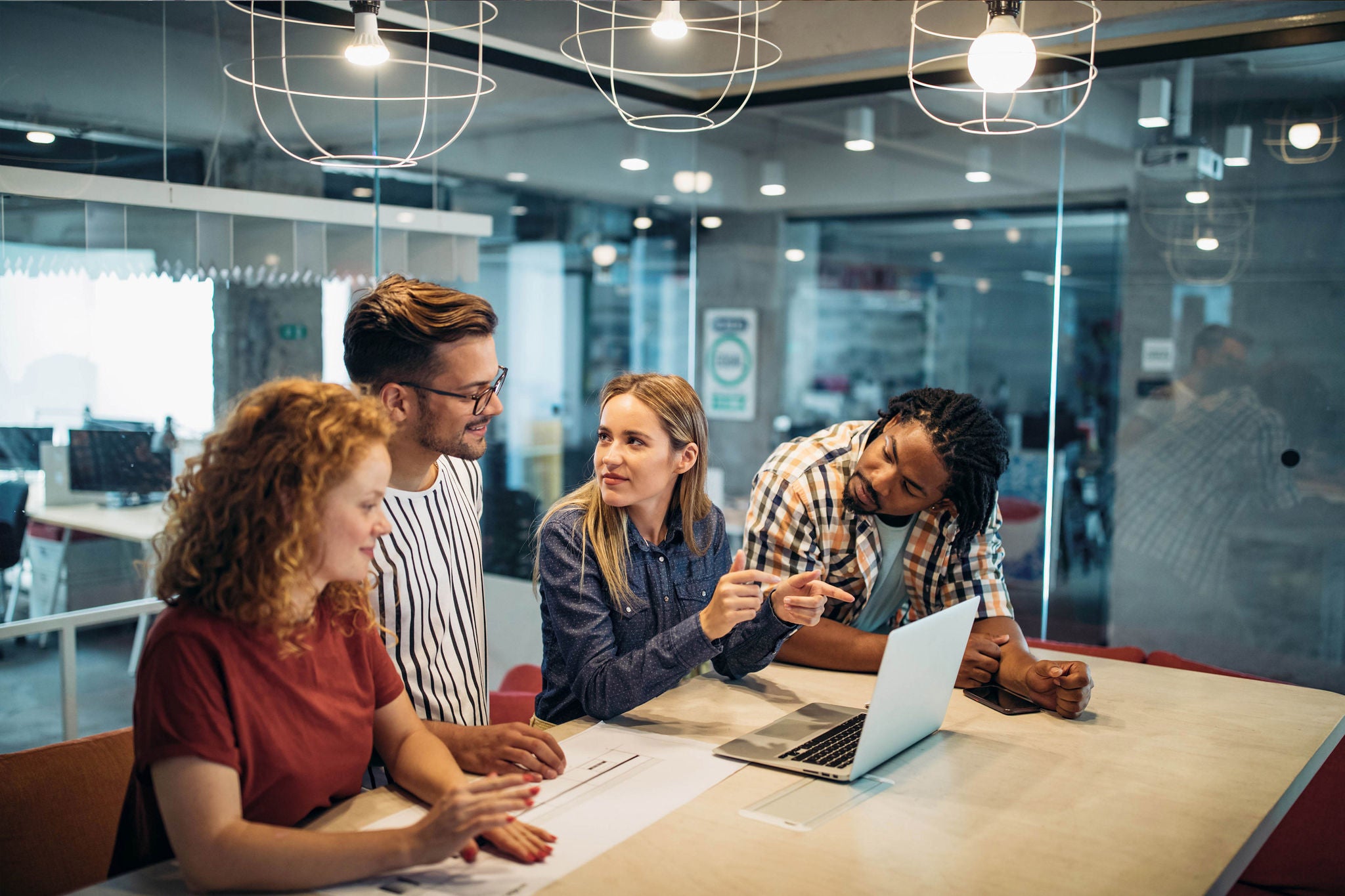 Business people at work in office