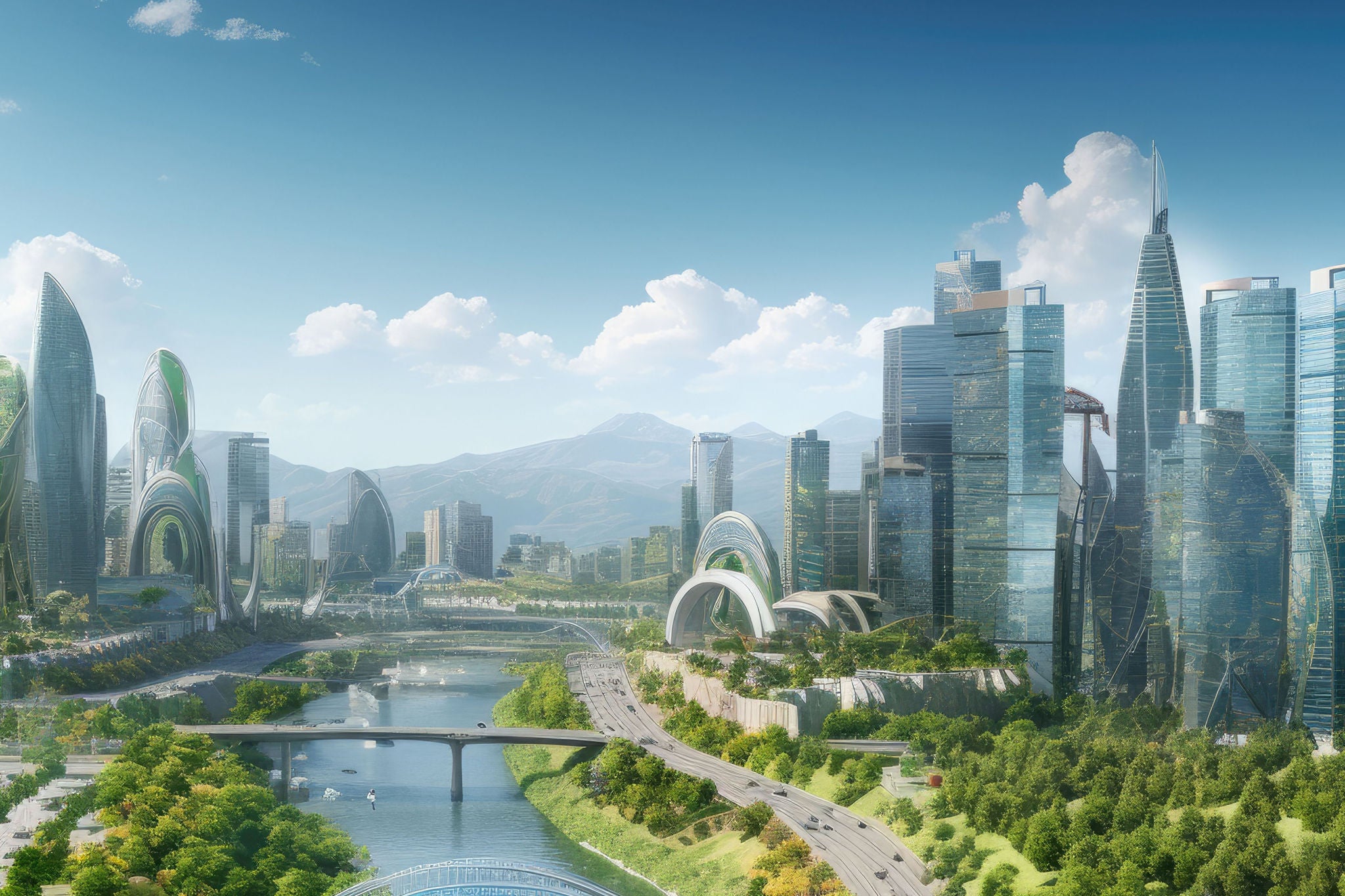 Futuristisk grøn by