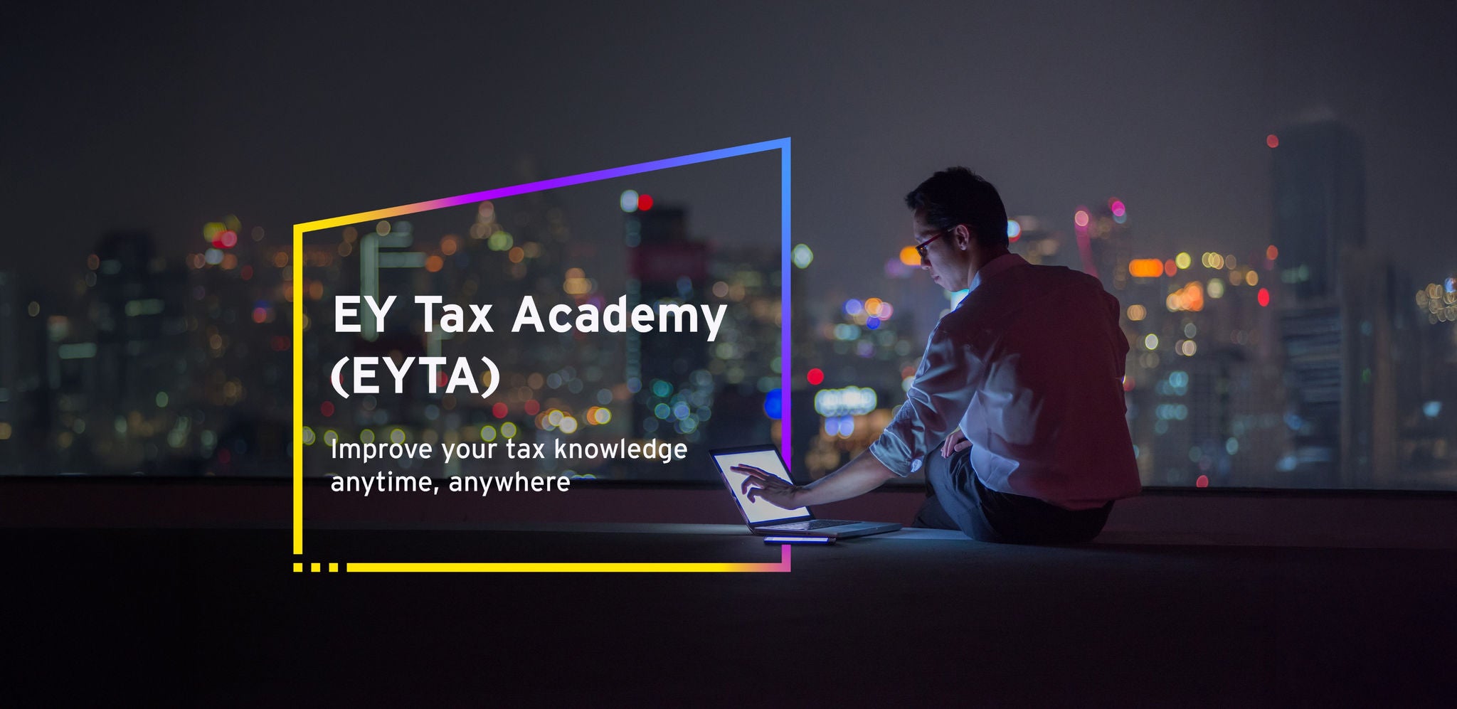 Person using a laptop on the roof