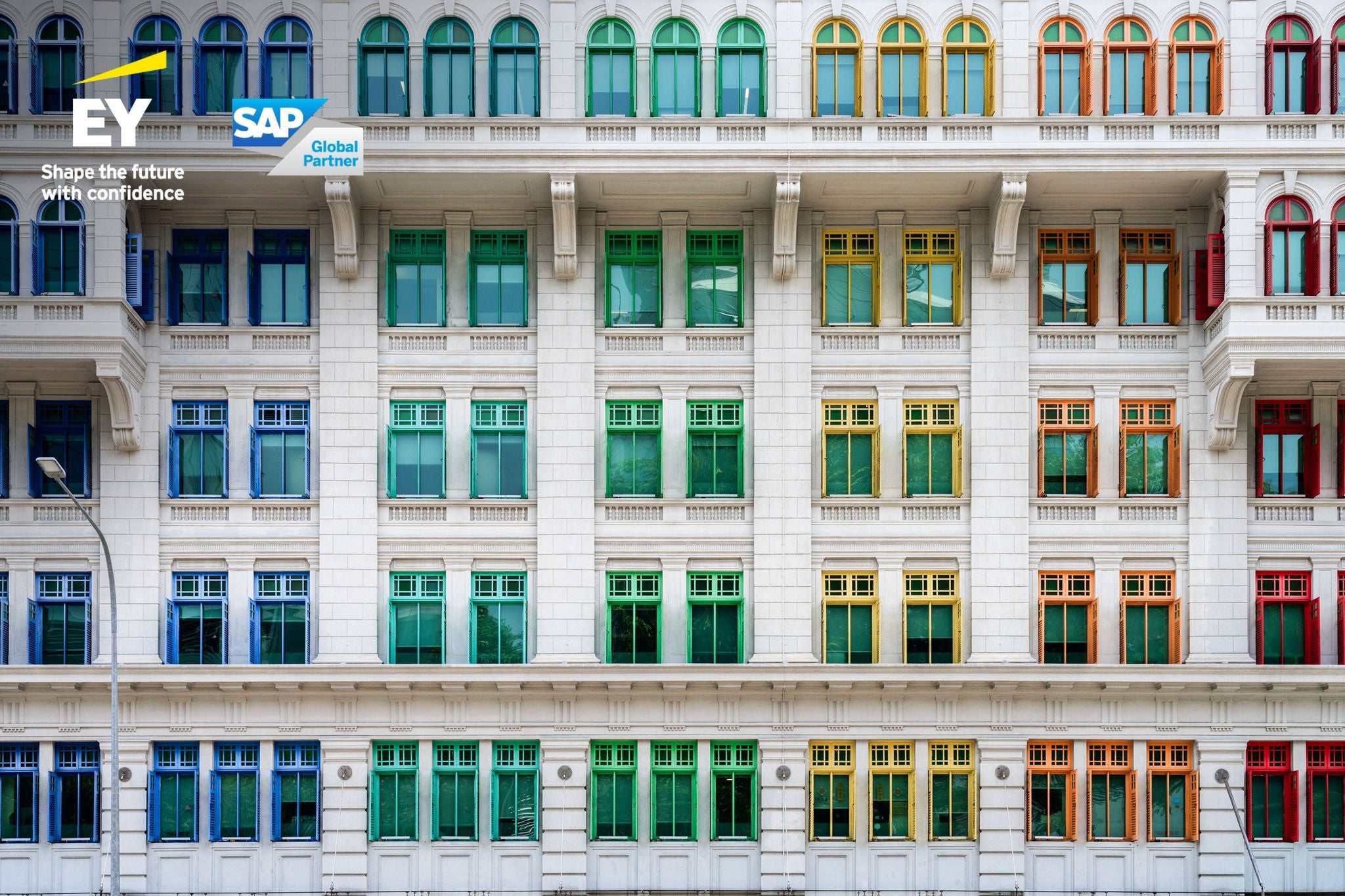 Aerial view of a landscaped garden featuring concentric circular designs