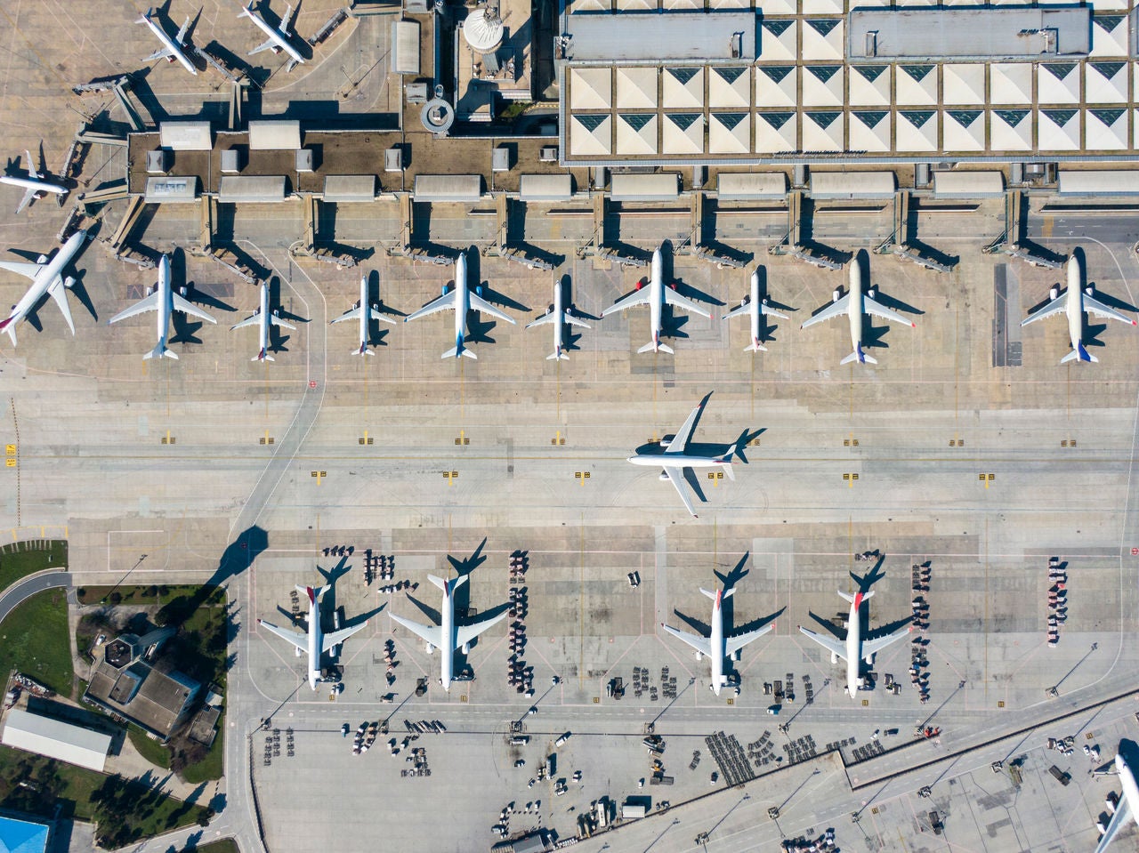 機場的空拍視角