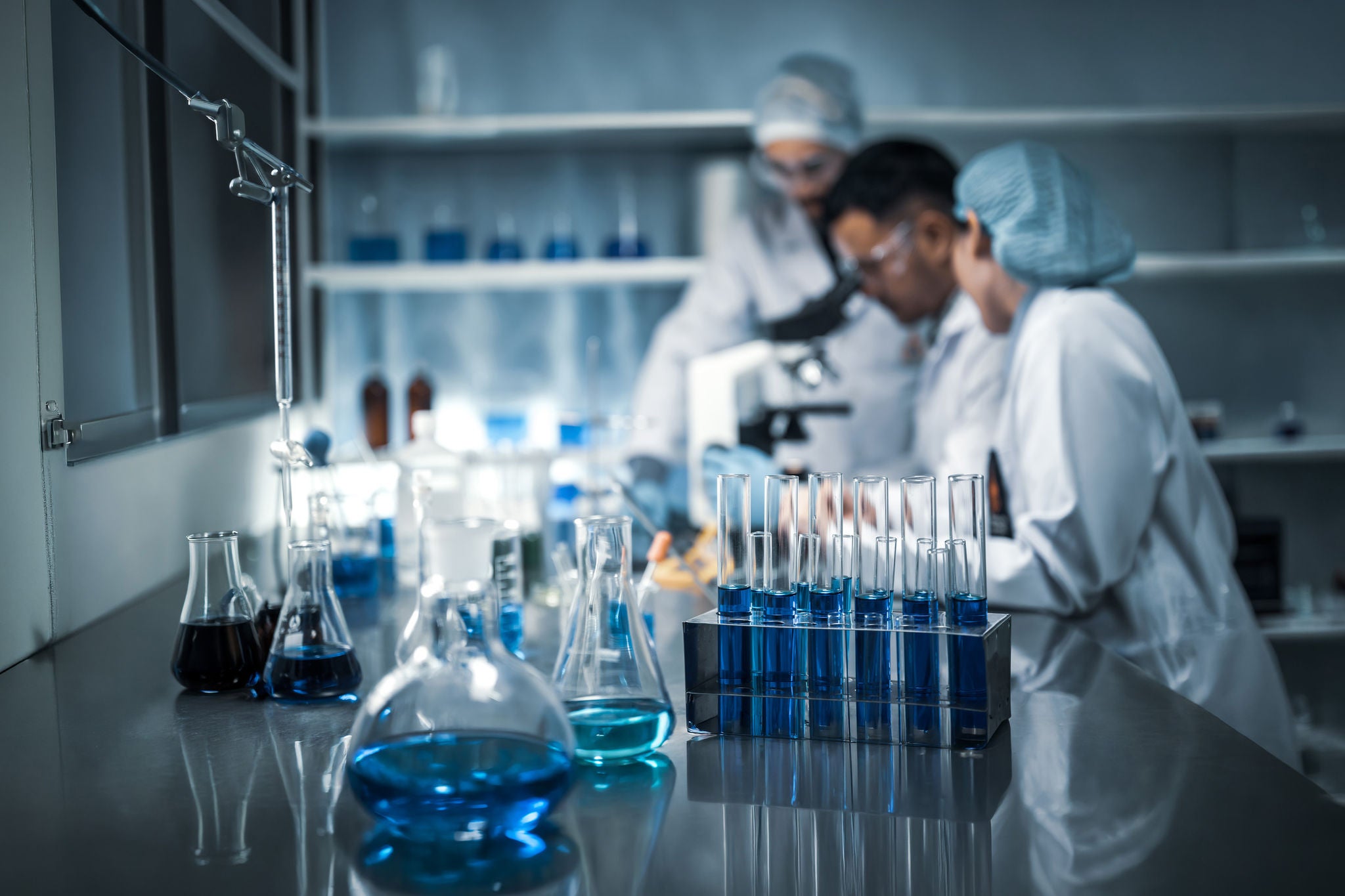 lab glassware  science laboratory research and development concept