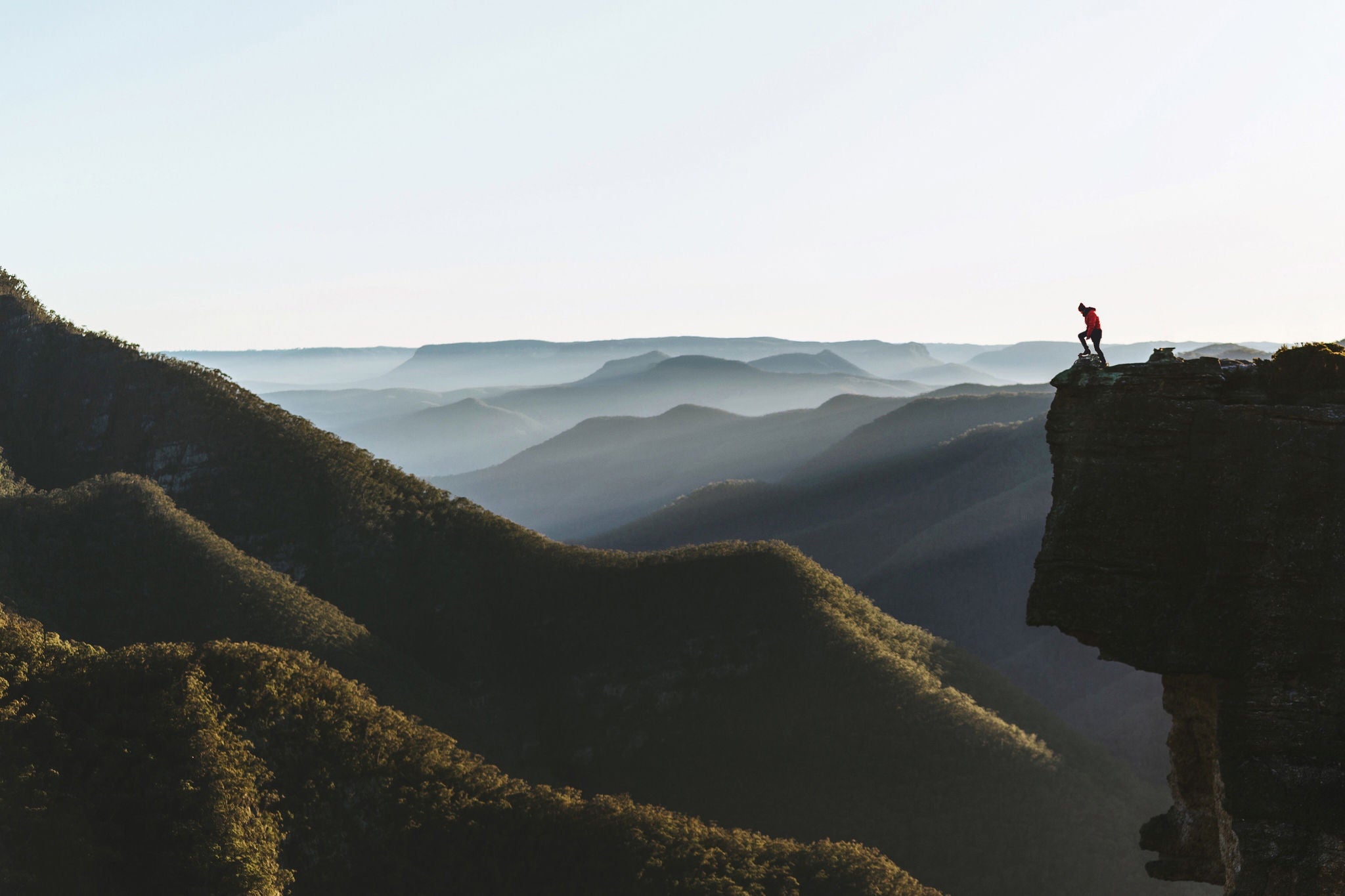 Person at top of mountain