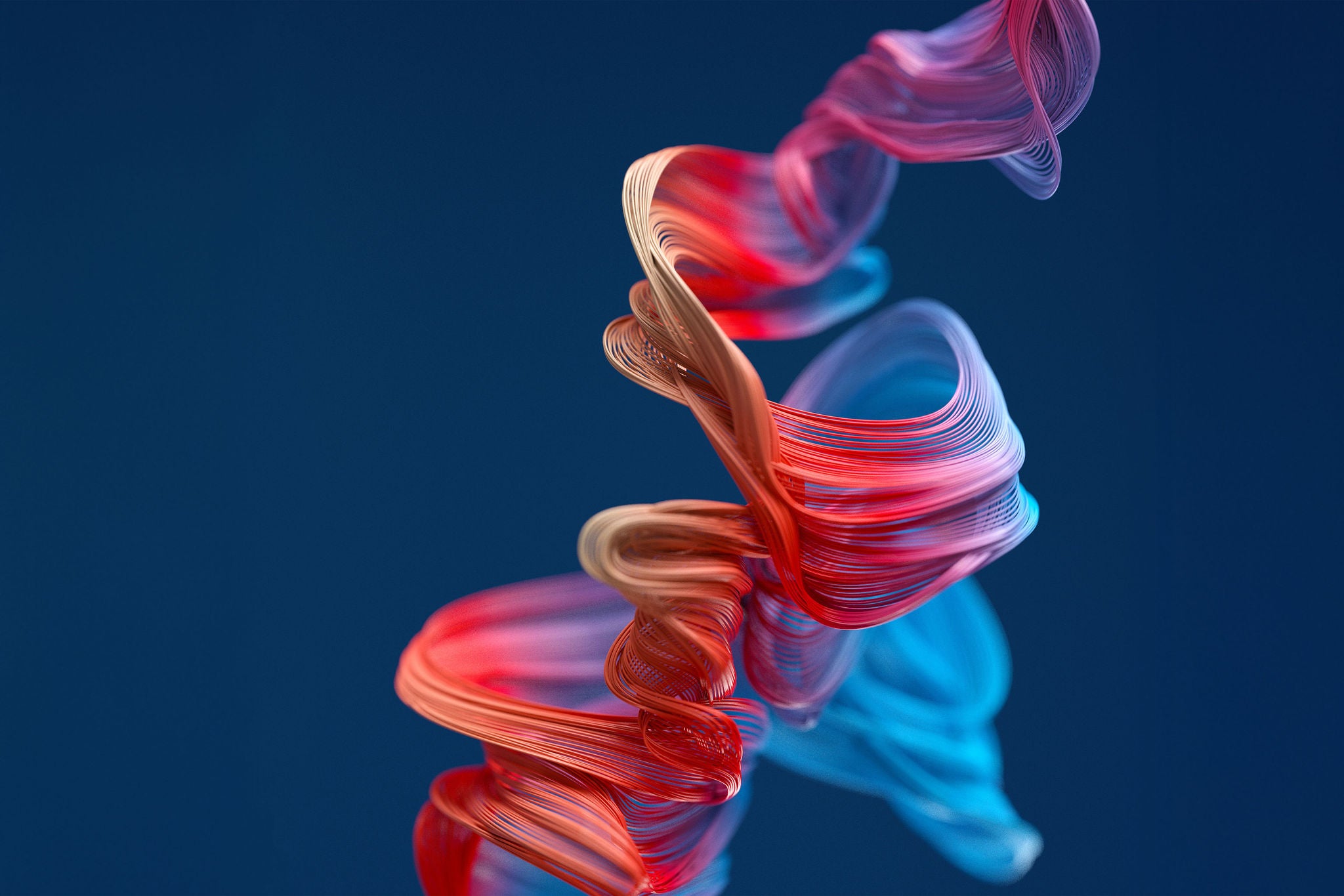 Abstract background of colorful curved wires