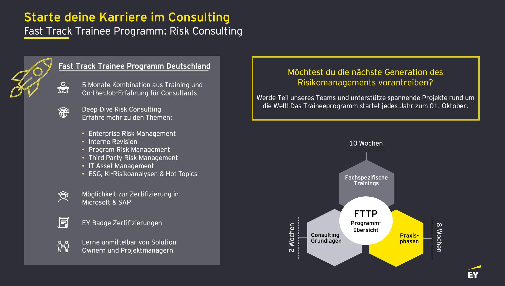 Programmübersicht - Fast Track Trainee Programm: Enterprise Risk
