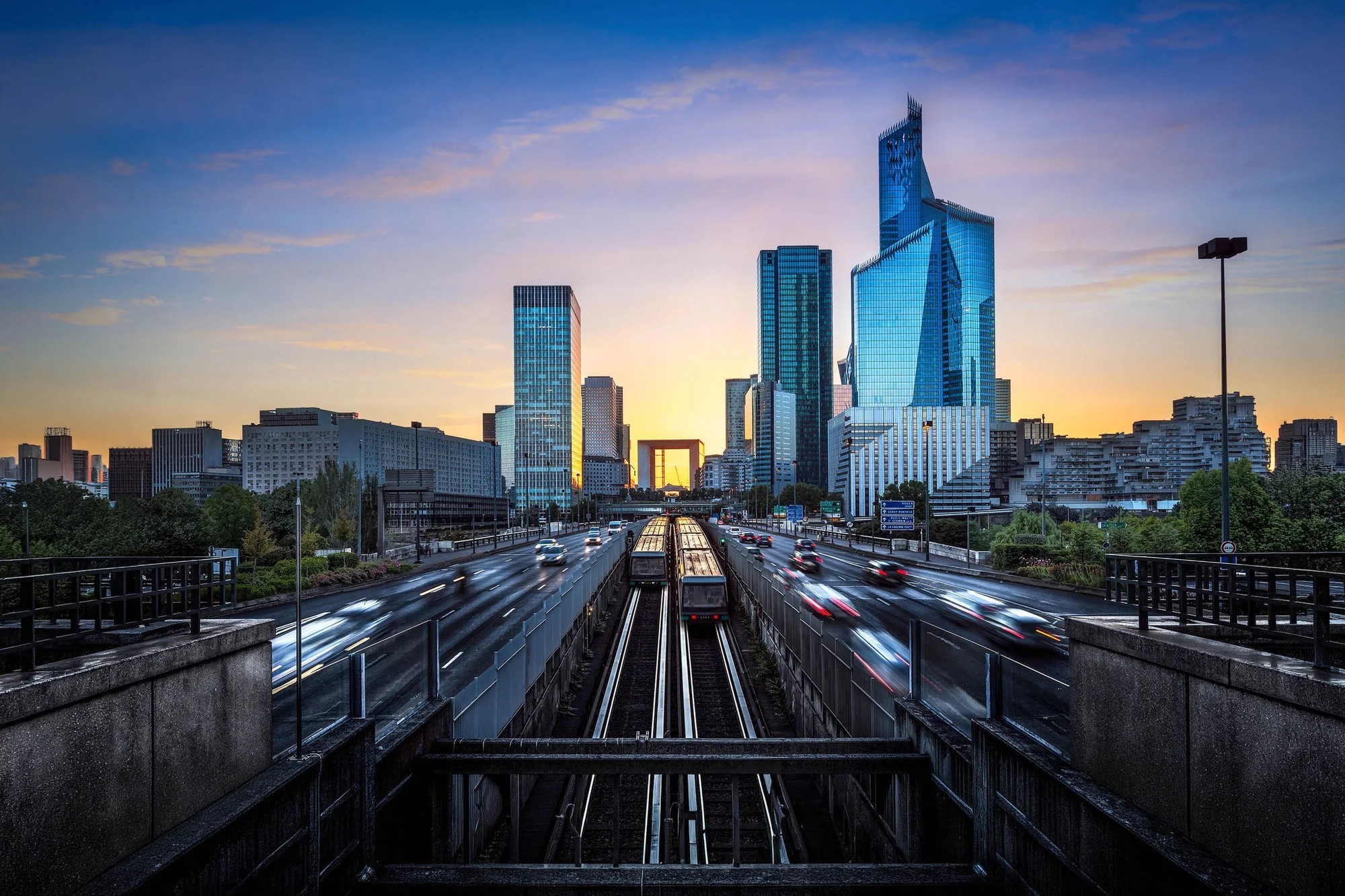 La Defense at sunset
