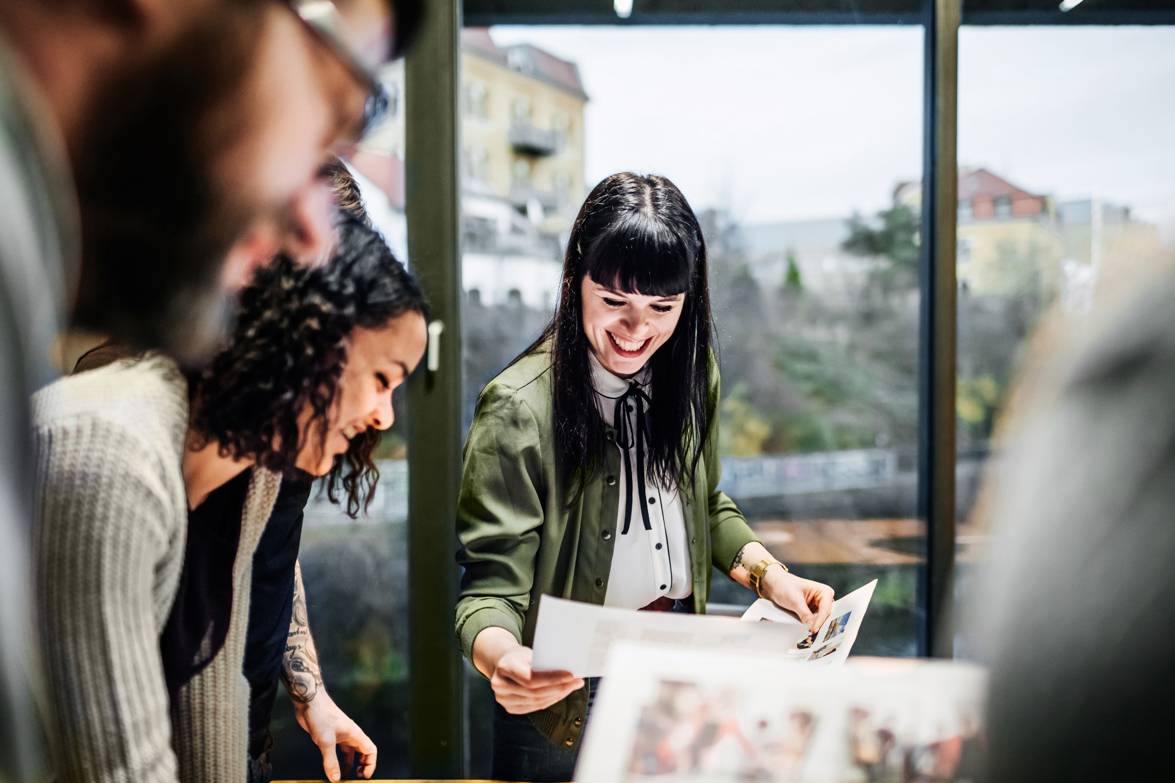 Close-up shot of a young casual businesswomen in a team meeting 