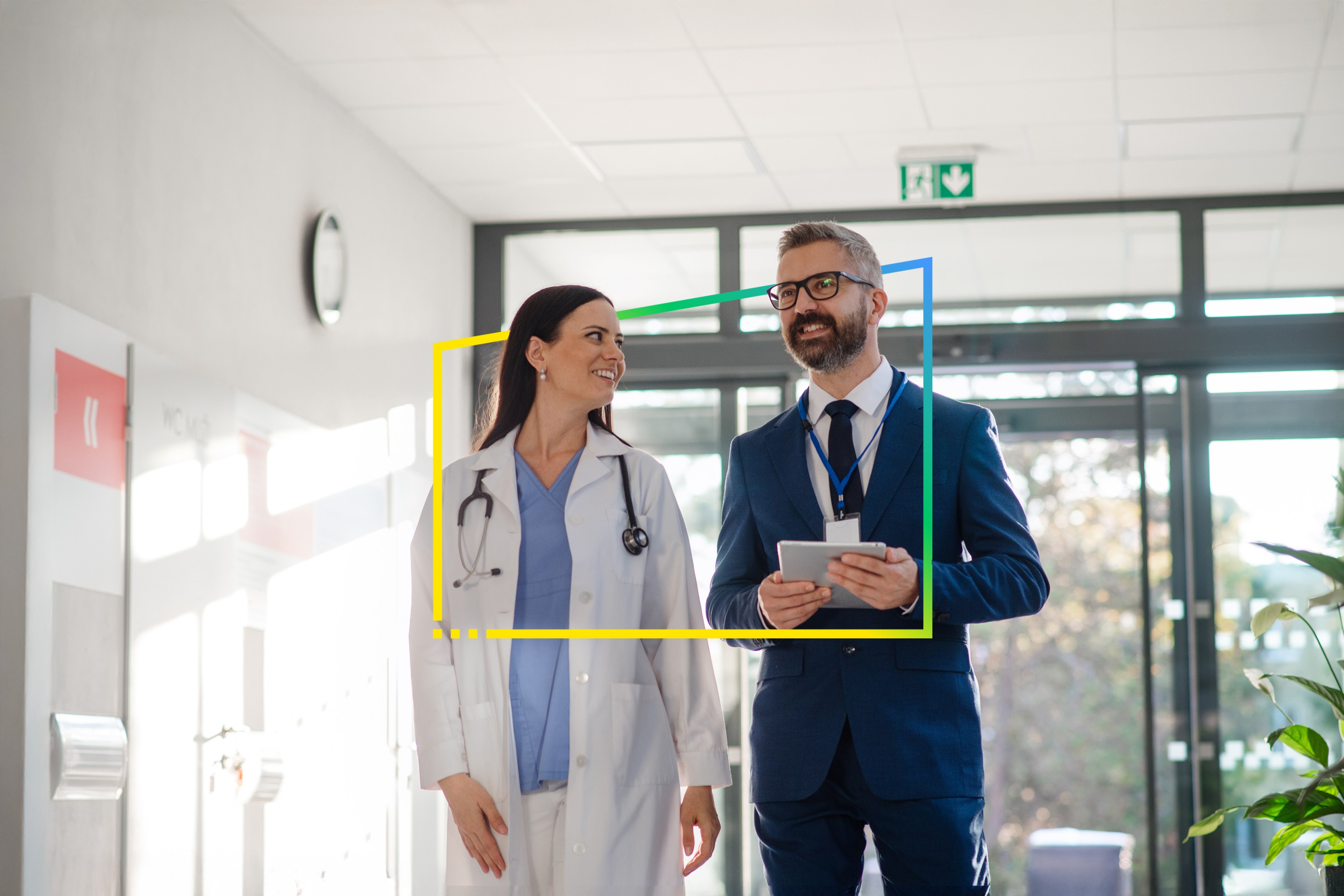 Doctor is discussing with businessman