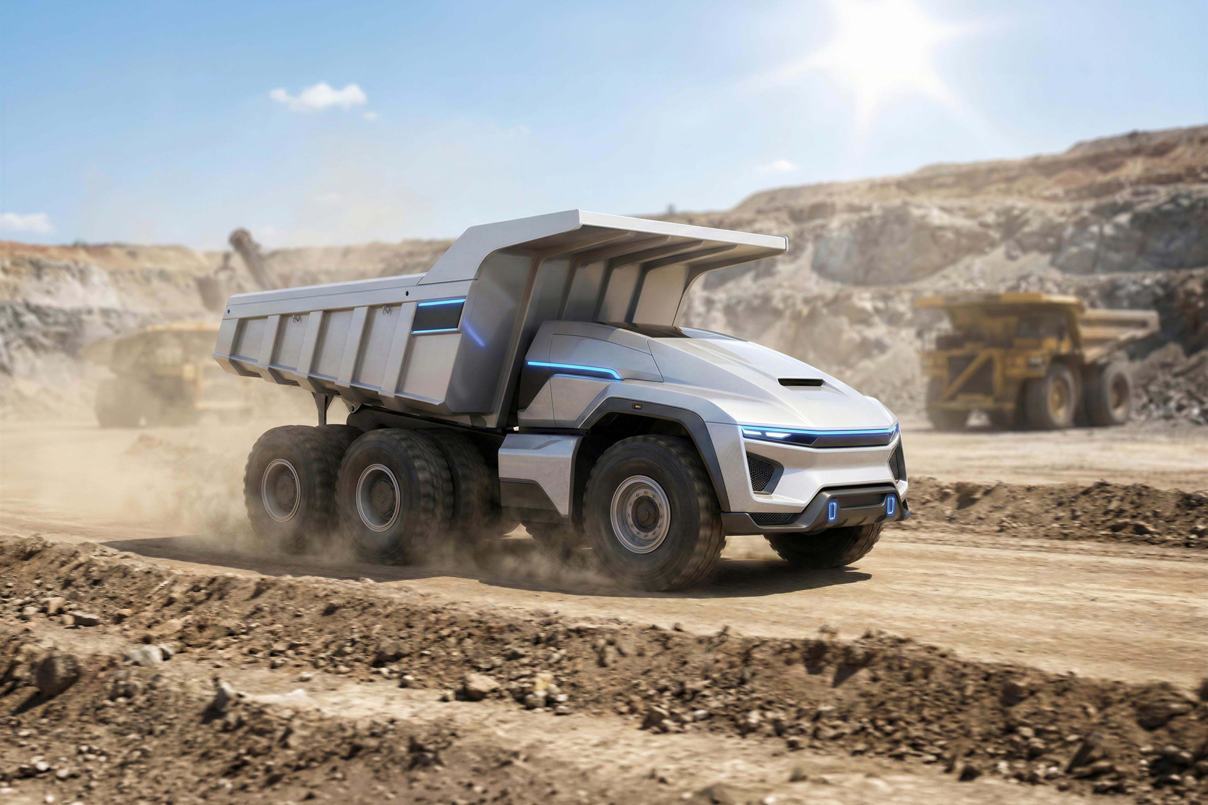 Mining truck in open-pit mining