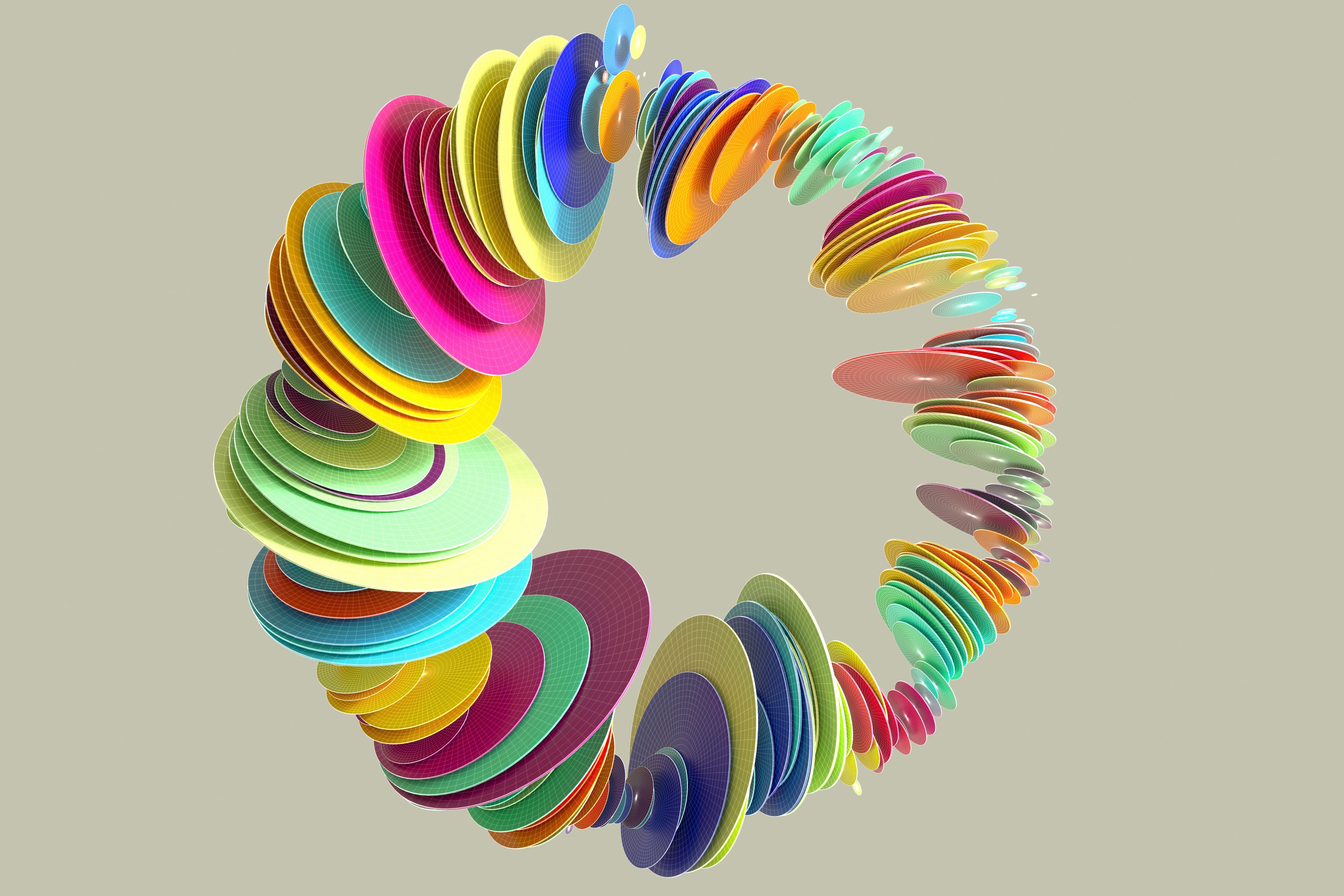 Abstract multi colored layers