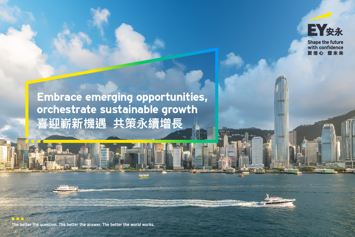 Drone view of Hong Kong city