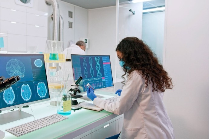 Multi ethnic scientists in laboratory