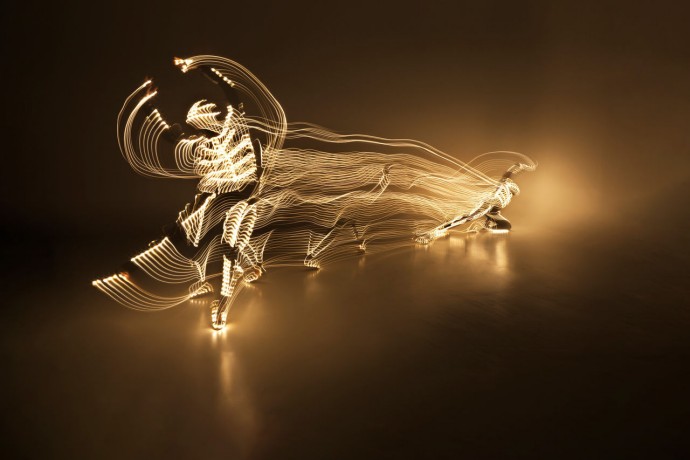 Ballet dancer in a lightsuit