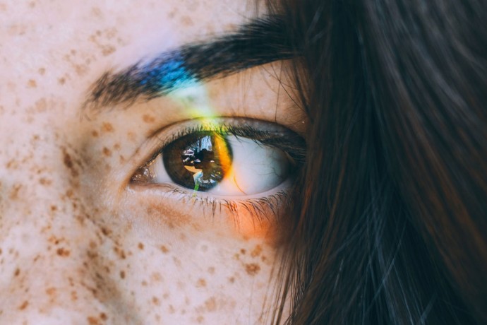 Woman eye rainbow