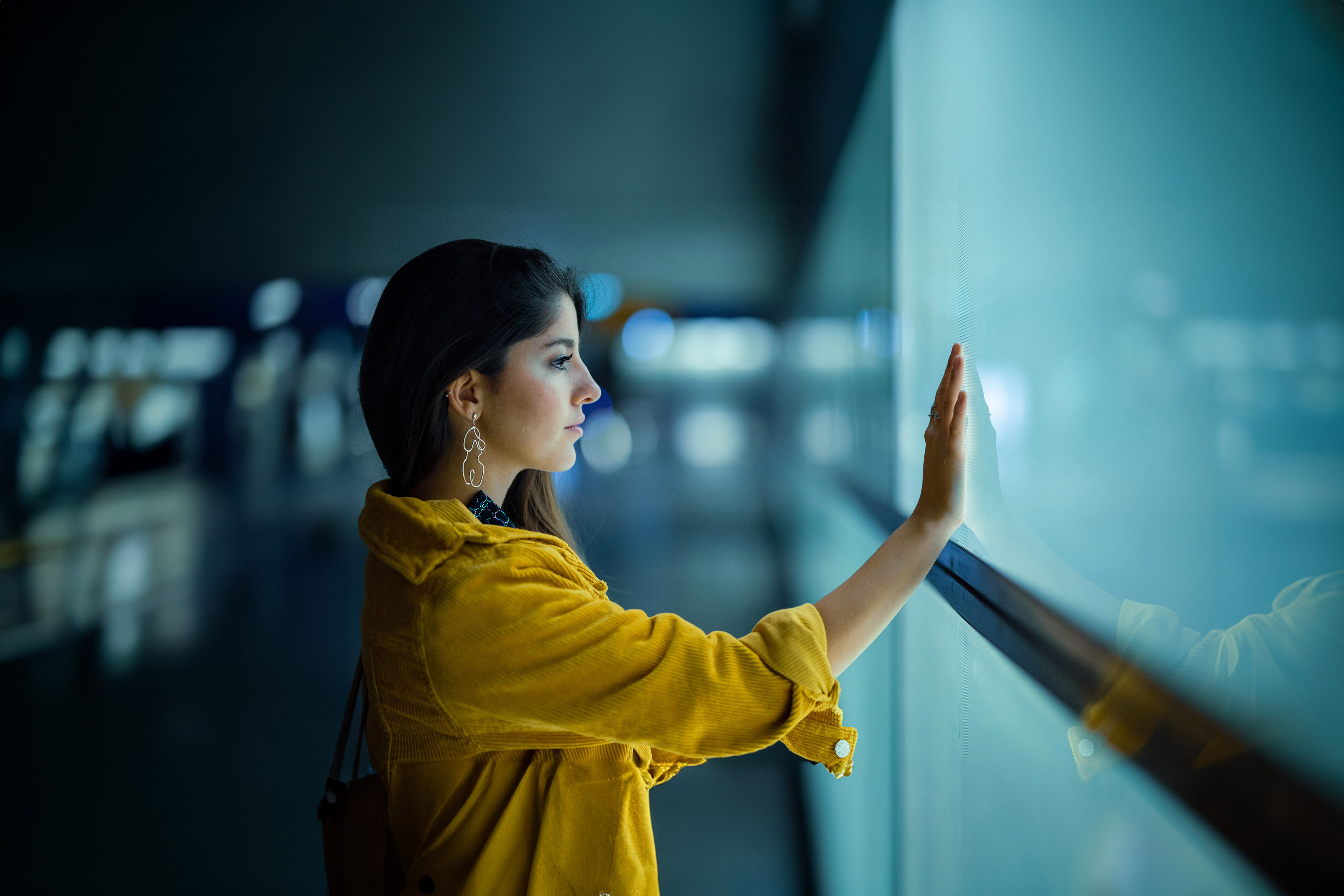 Woman seeing outside
