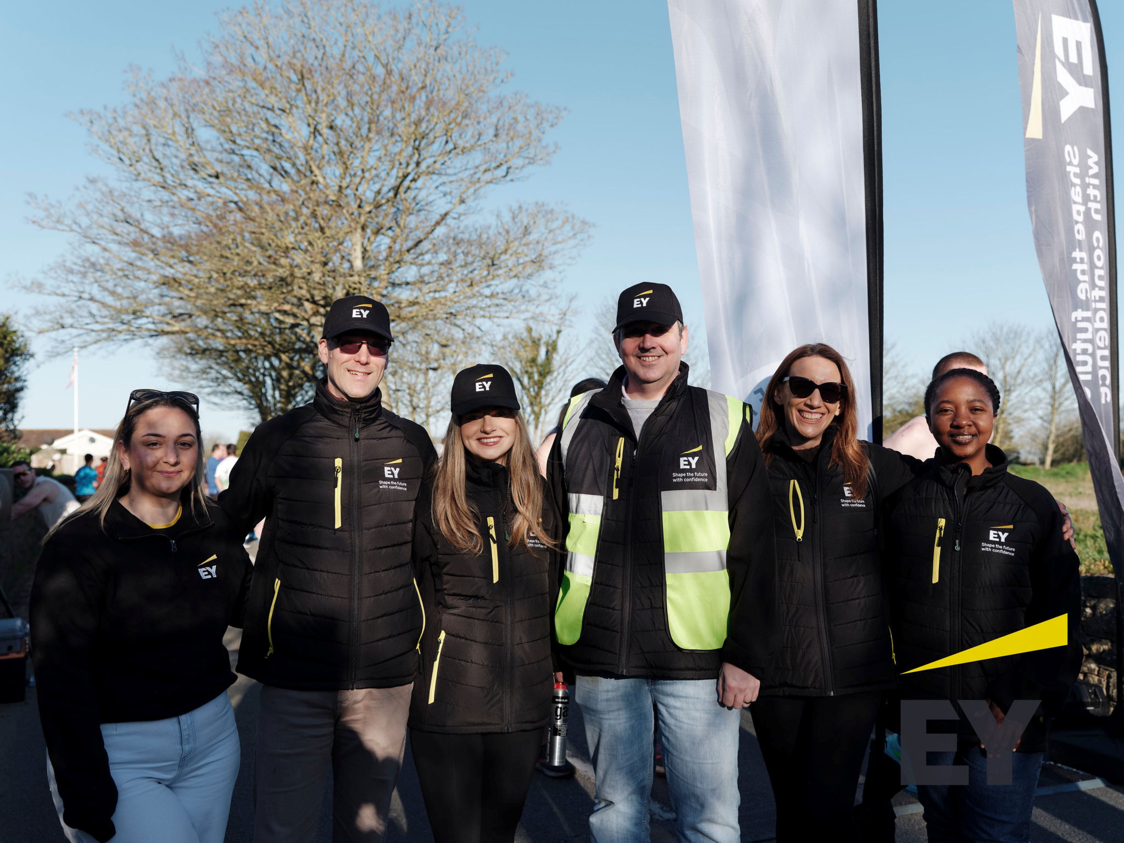 Photograph of volunteers who came for running to raise money for chaity