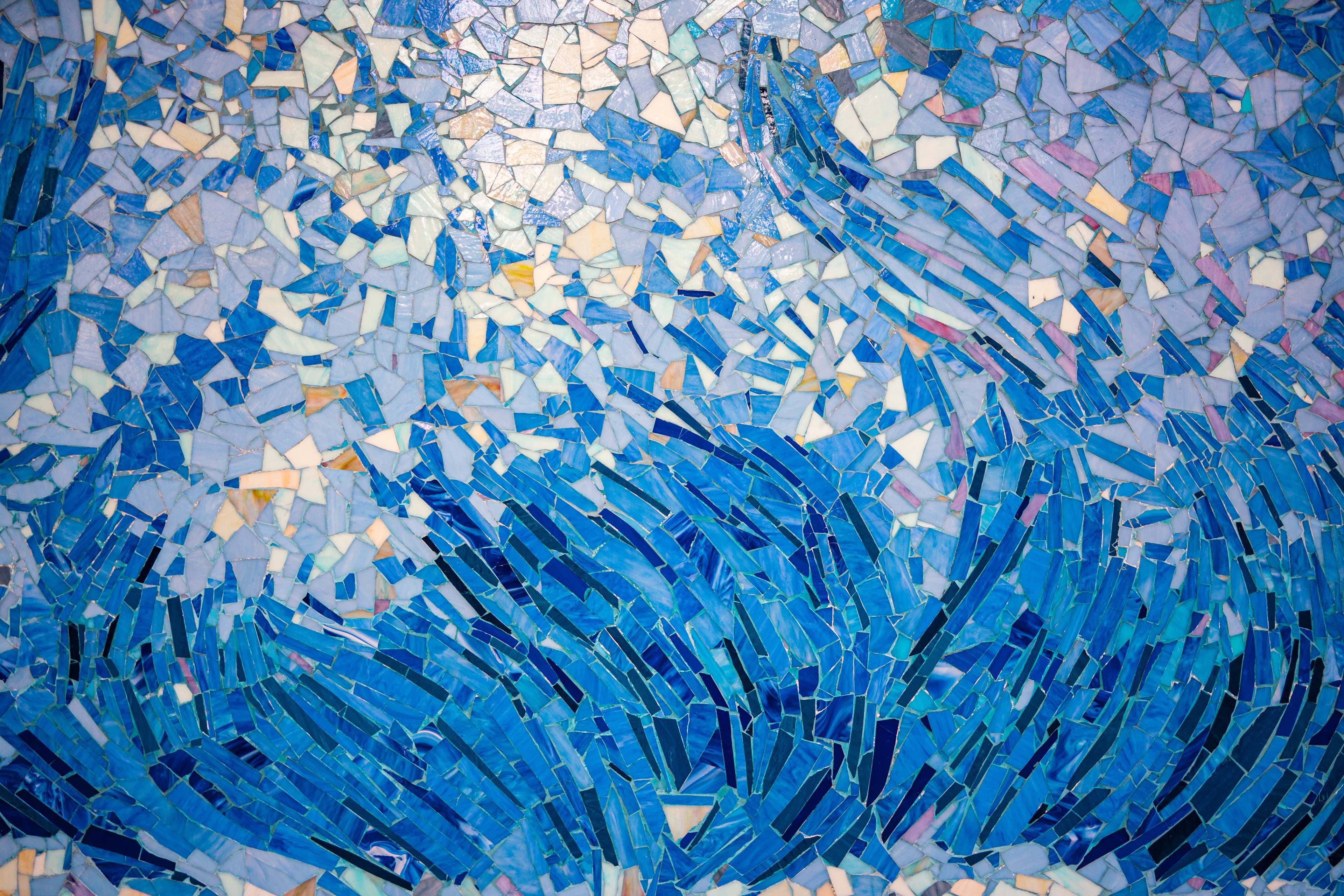 Blue mosaic tile design