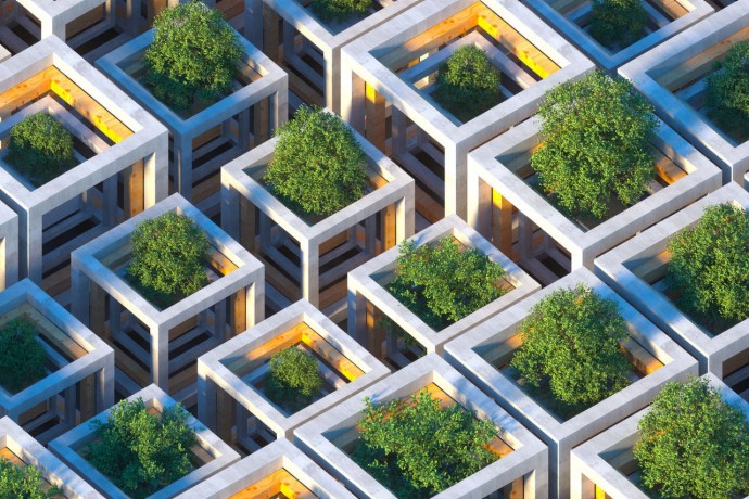 Sustainable green cubic farm
