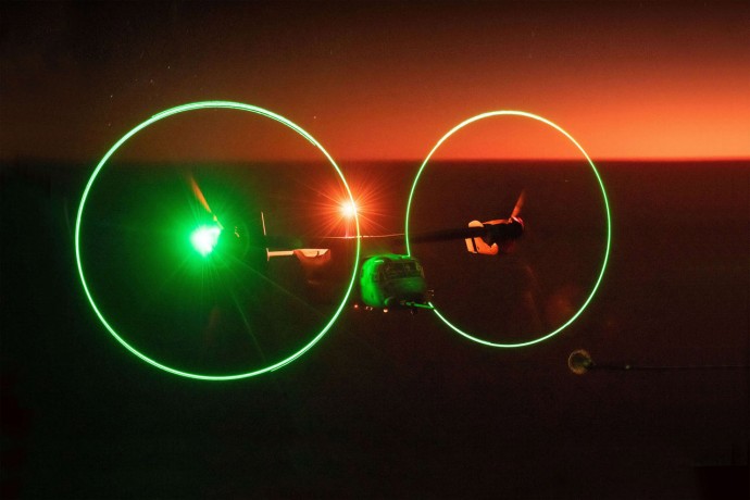 Marine Corps MV-22 Osprey at night