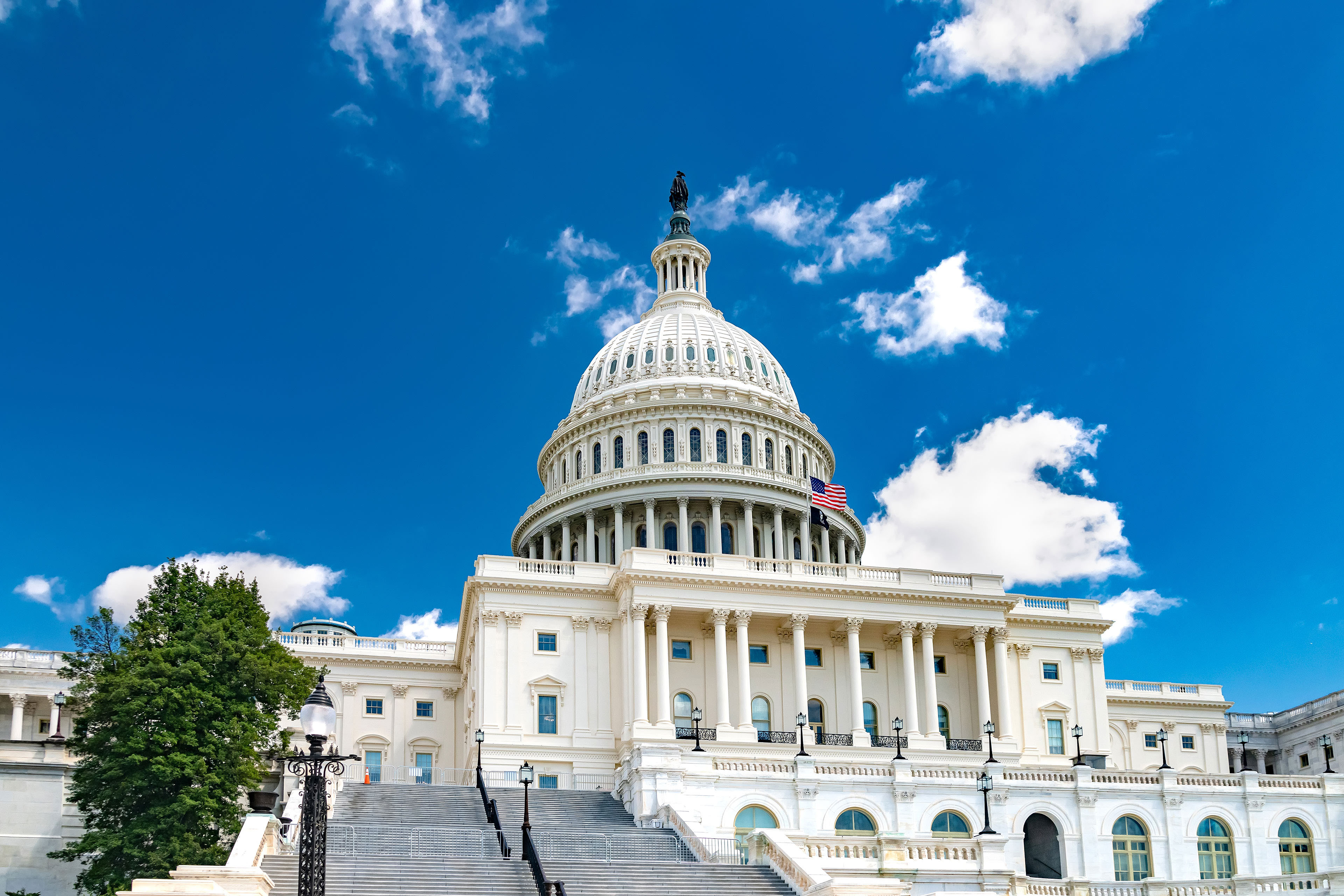 National Capitol and the U.S. Congress in Washington, DC. National Landmark.